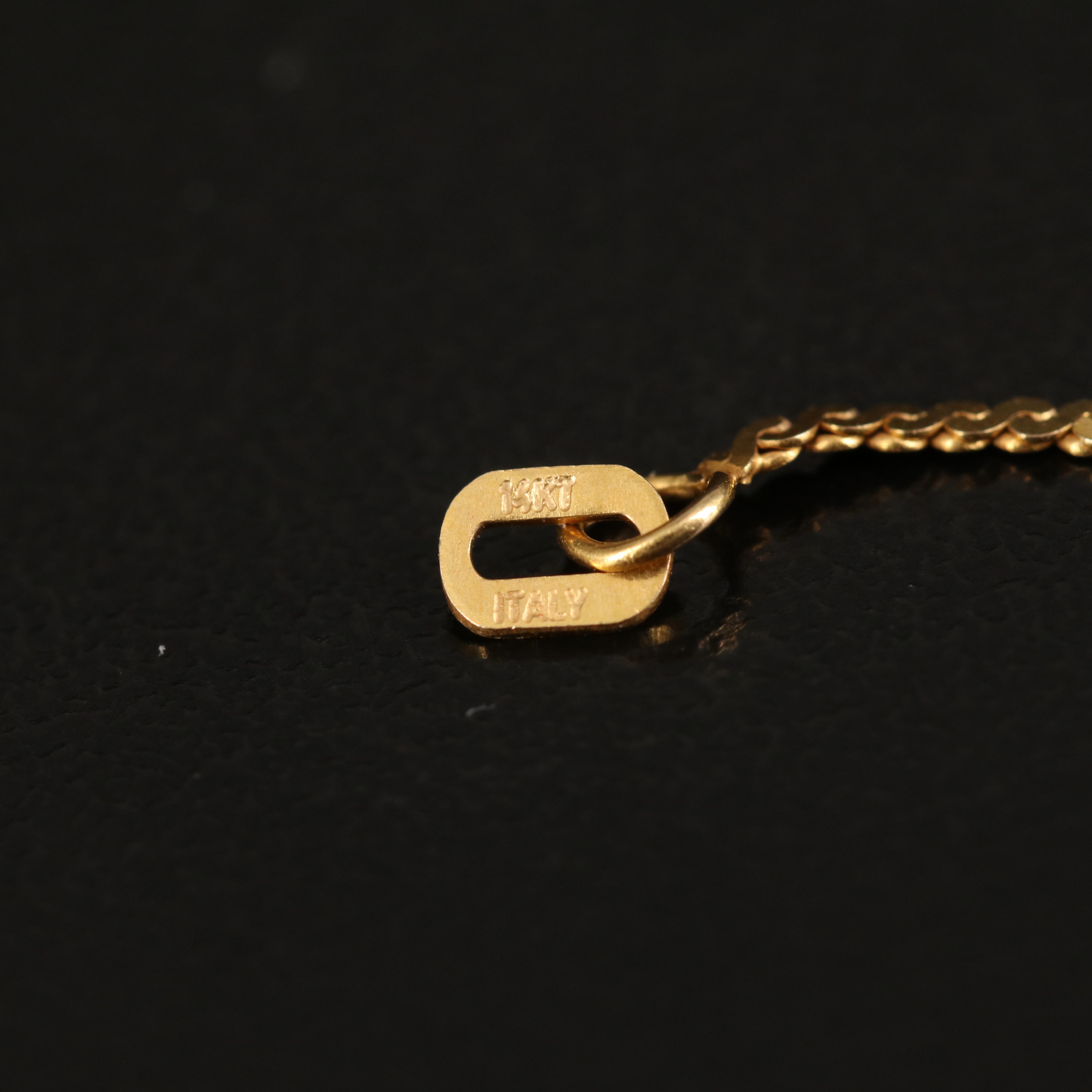 14K Serpentine Chain Necklace