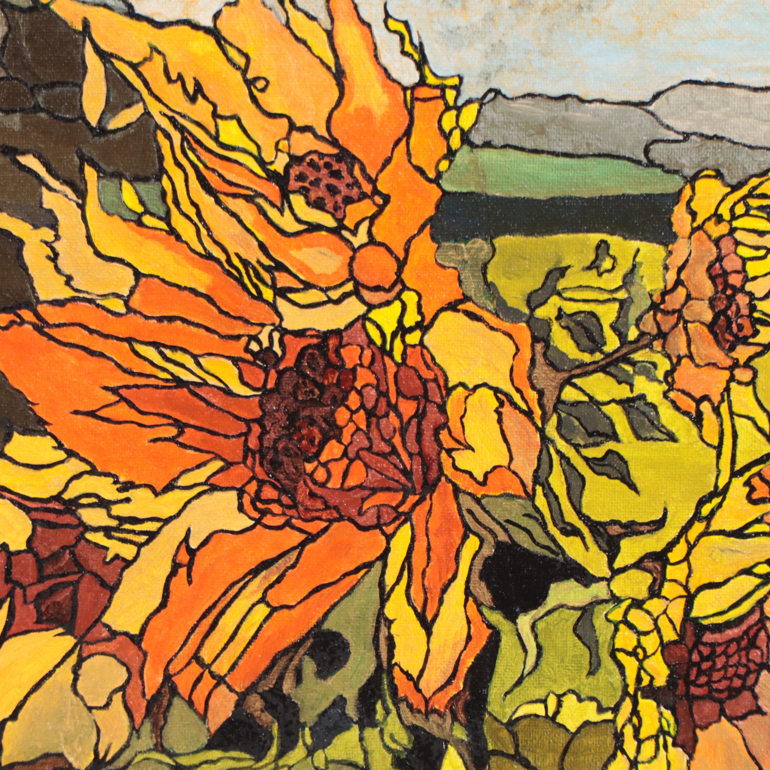 Larissa Sievers Acrylic Painting "Sunflowers," 2023