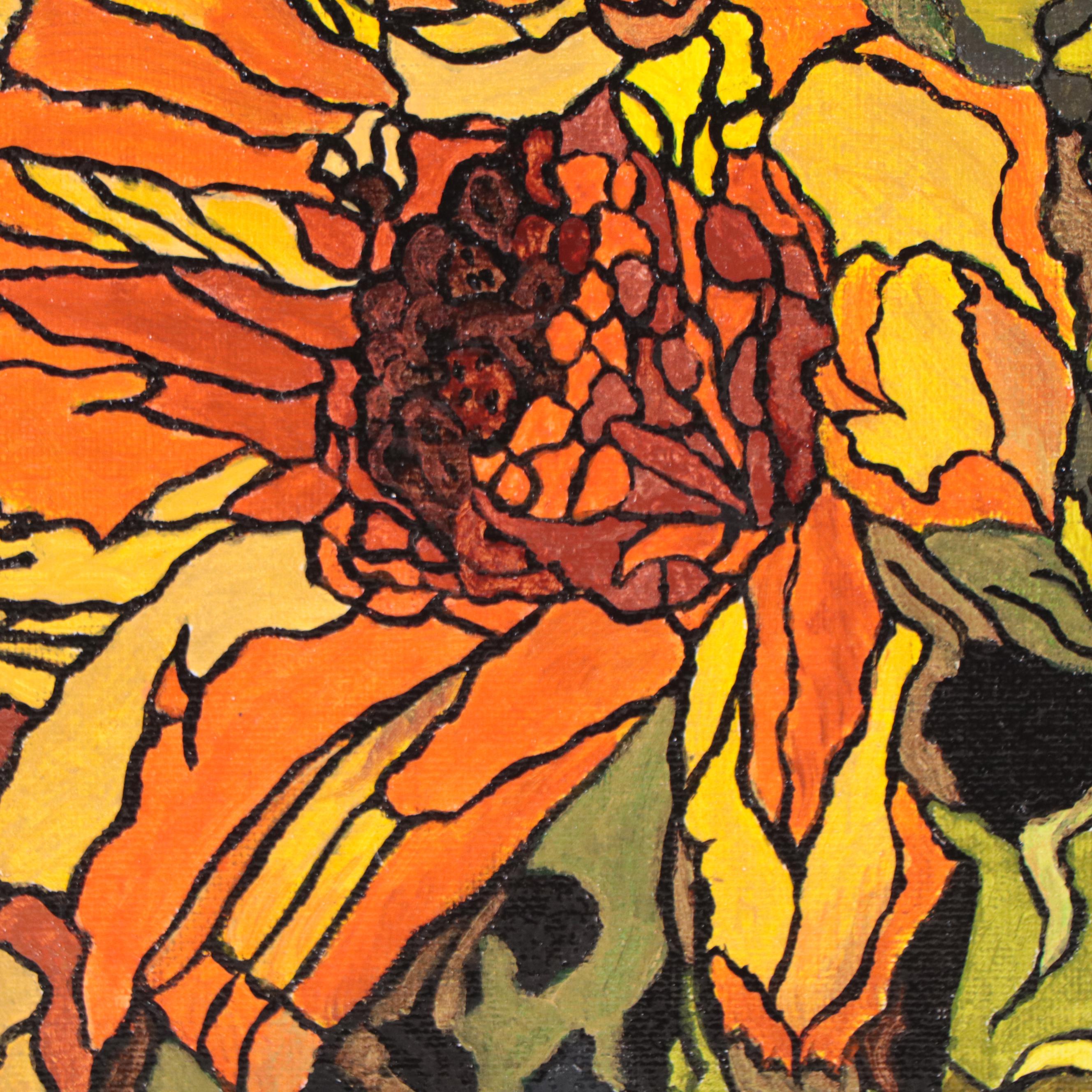 Larissa Sievers Acrylic Painting "Sunflowers," 2023