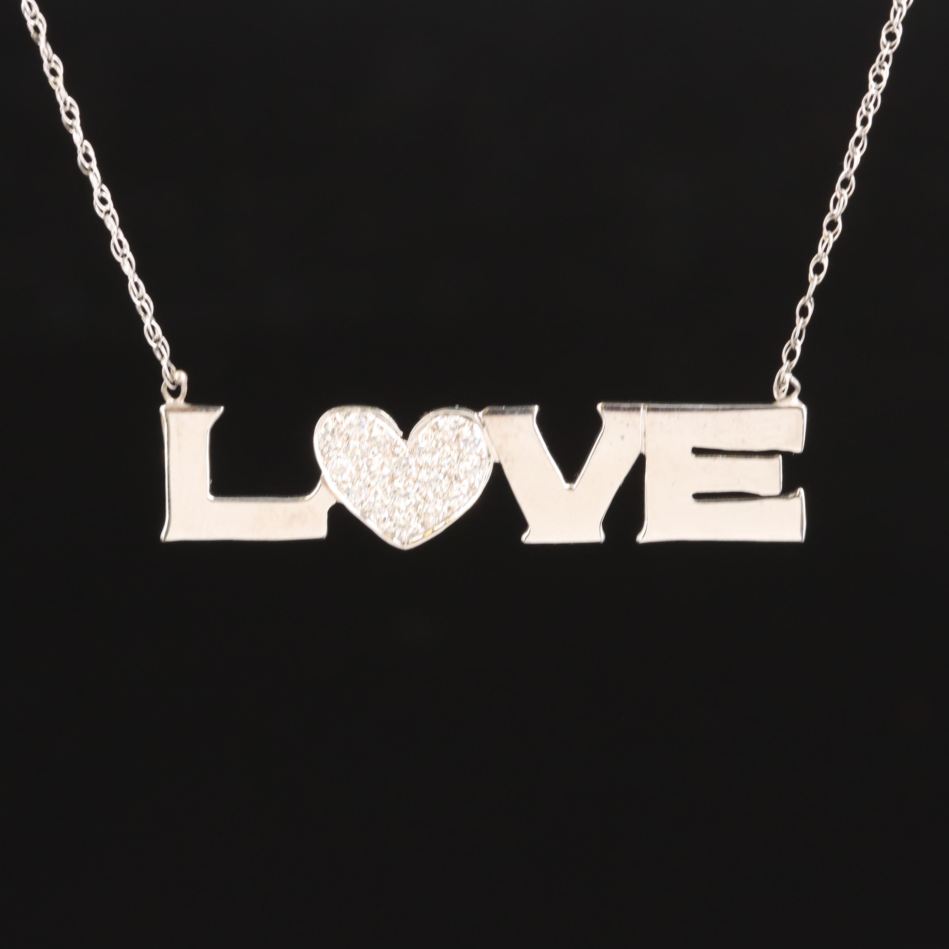 14K 0.24 CTW Diamond "Love" Necklace