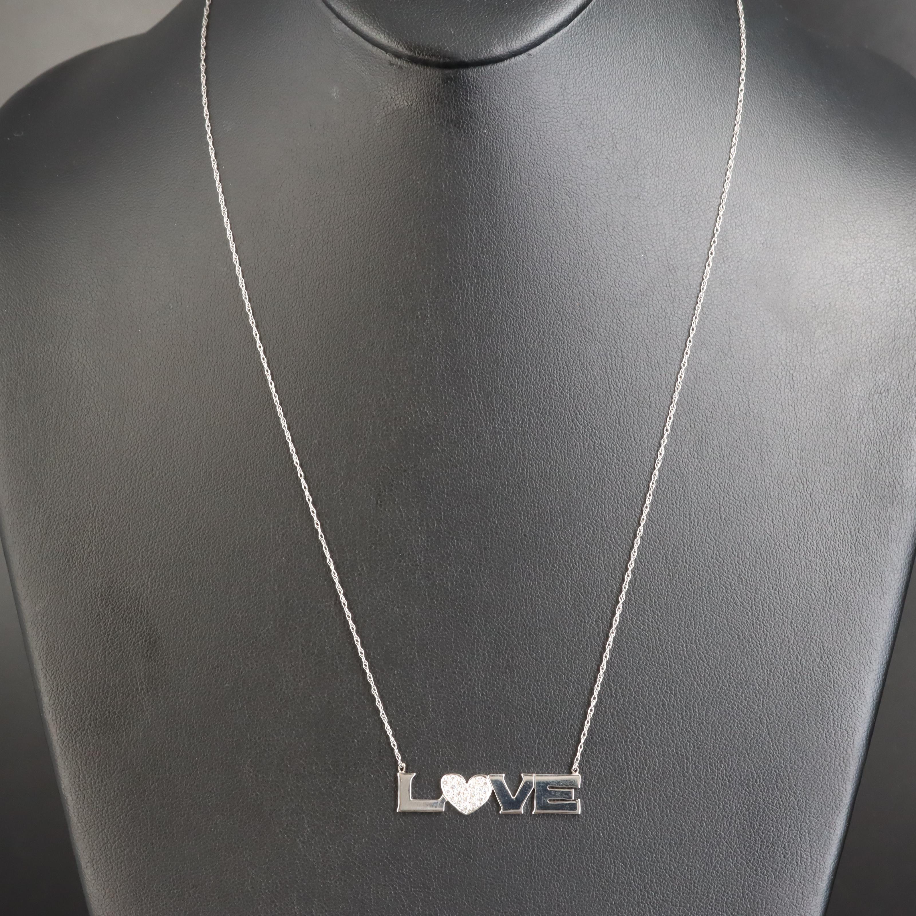 14K 0.24 CTW Diamond "Love" Necklace