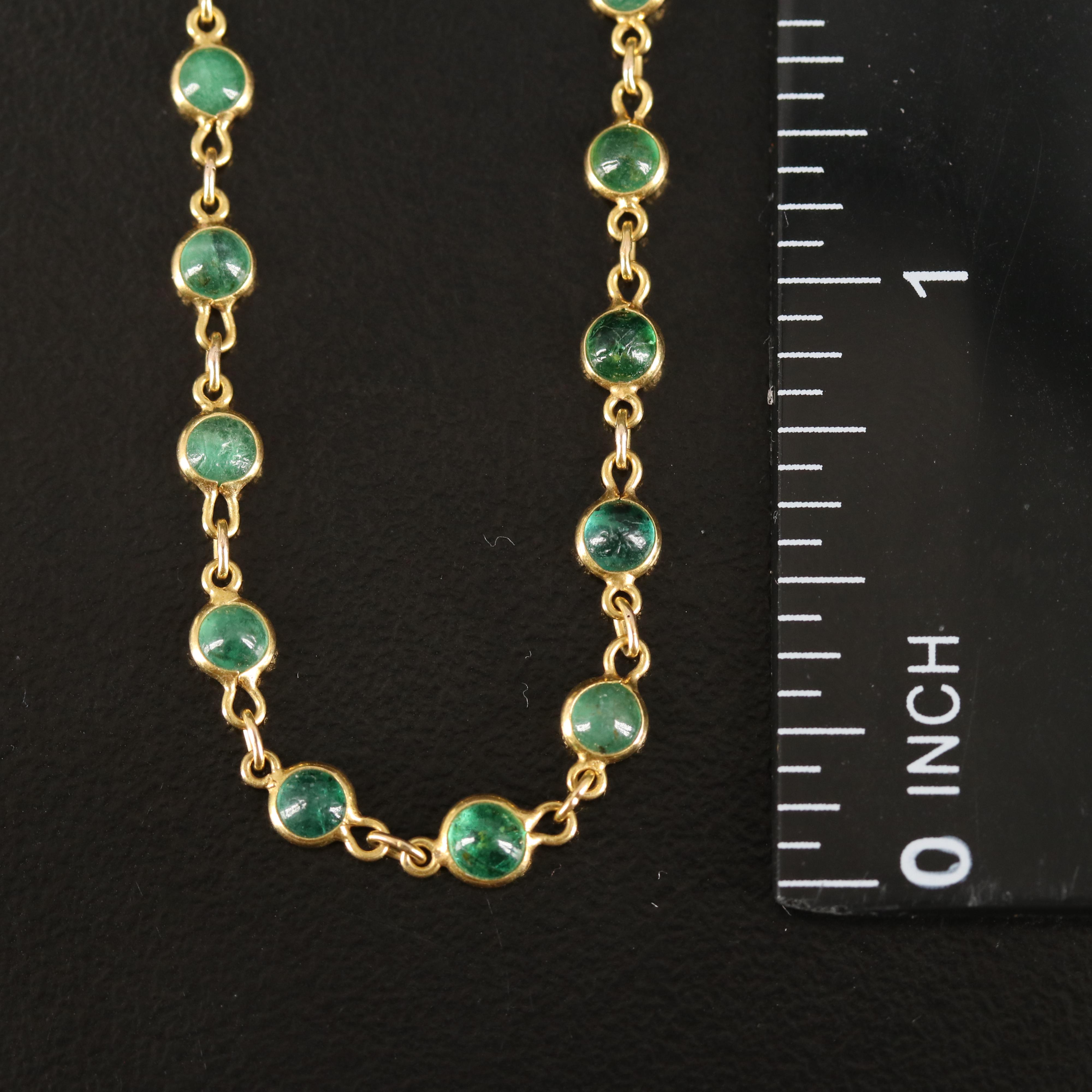 18K Emerald Bezel Set Line Bracelet