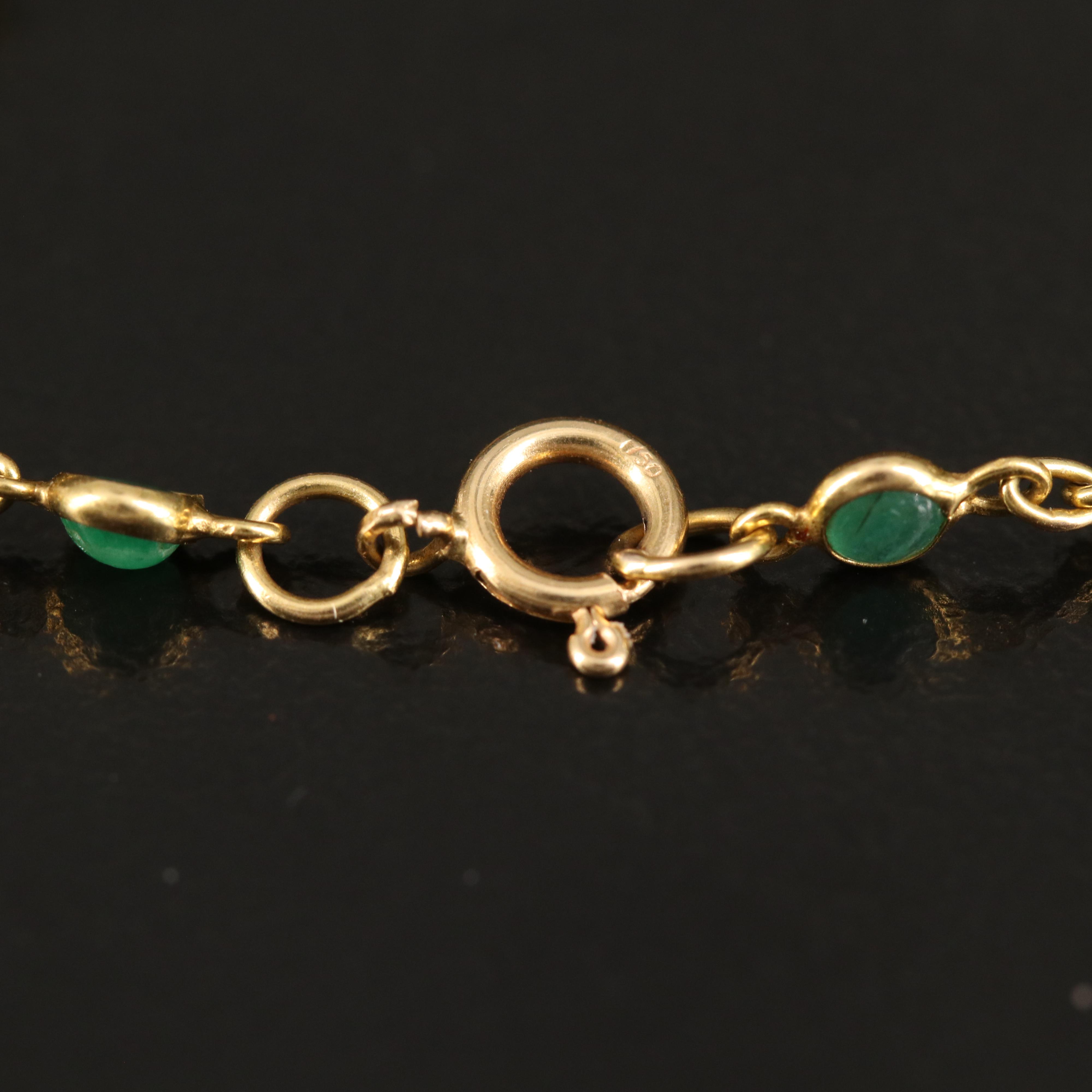 18K Emerald Bezel Set Line Bracelet