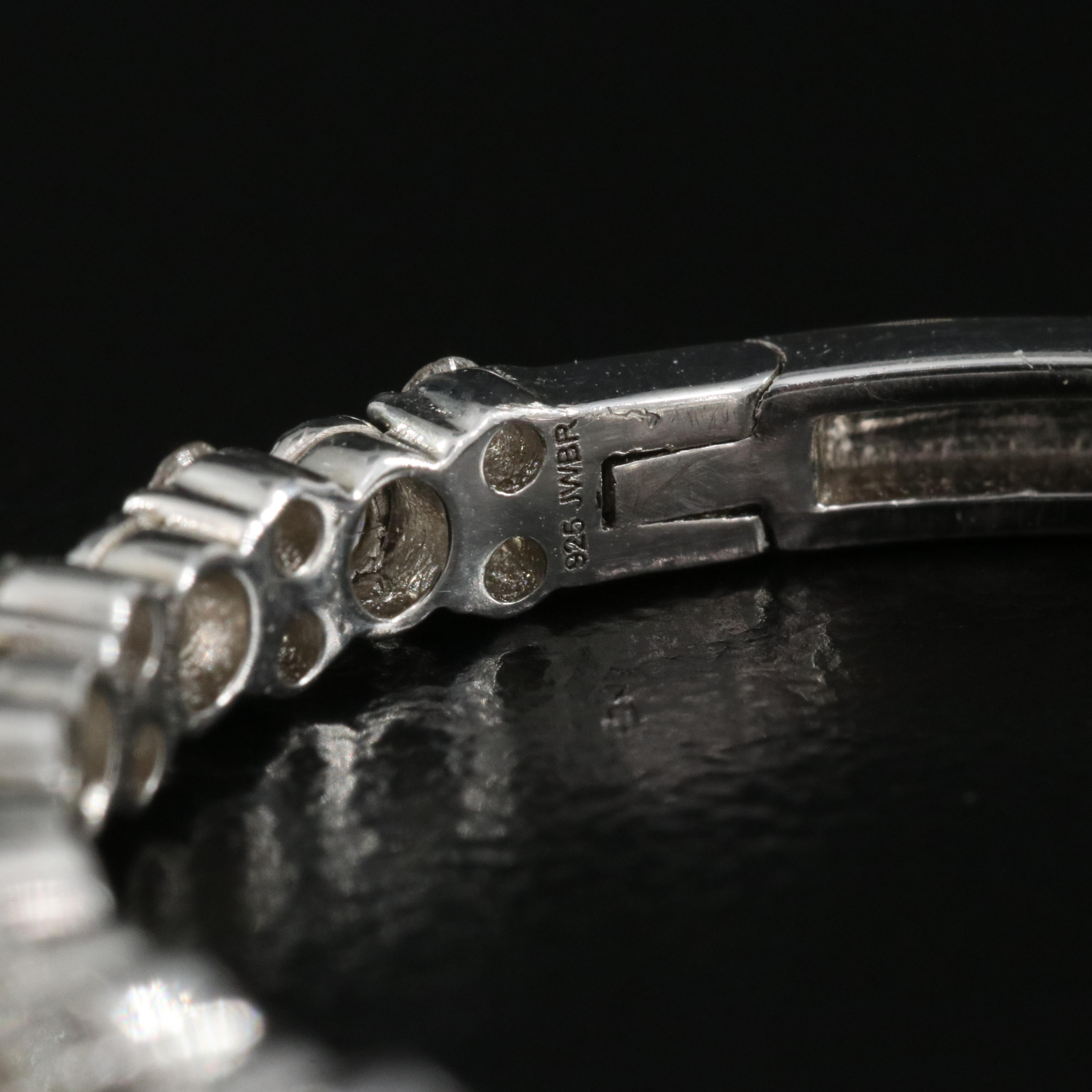 Sterling Diamond Hoop Earrings