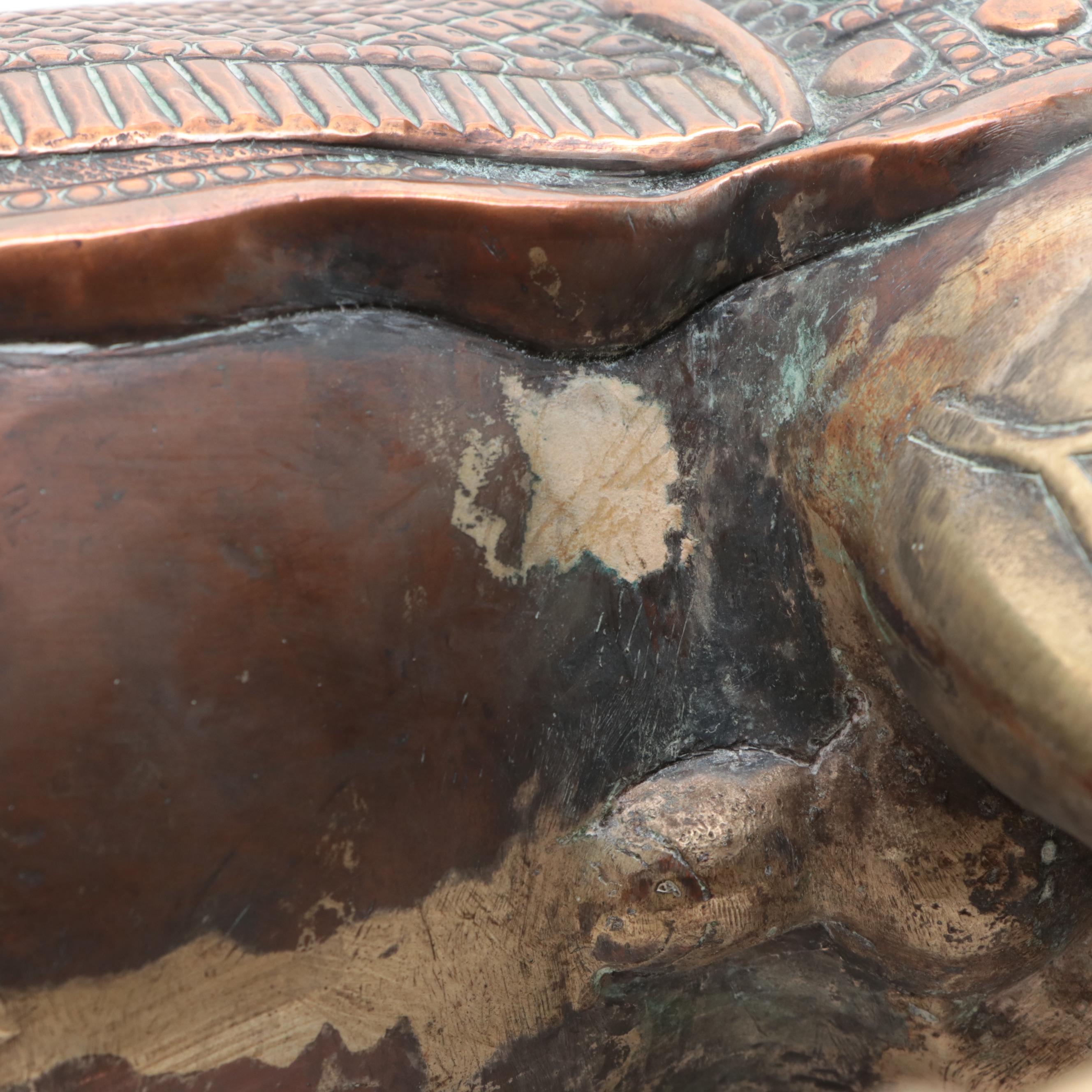 Brass Plated Over Copper Horse Figurine, Early to Mid 20th Century
