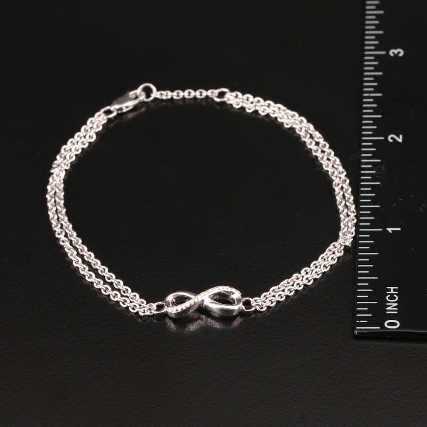 Sterling Diamond Infinity Bracelet