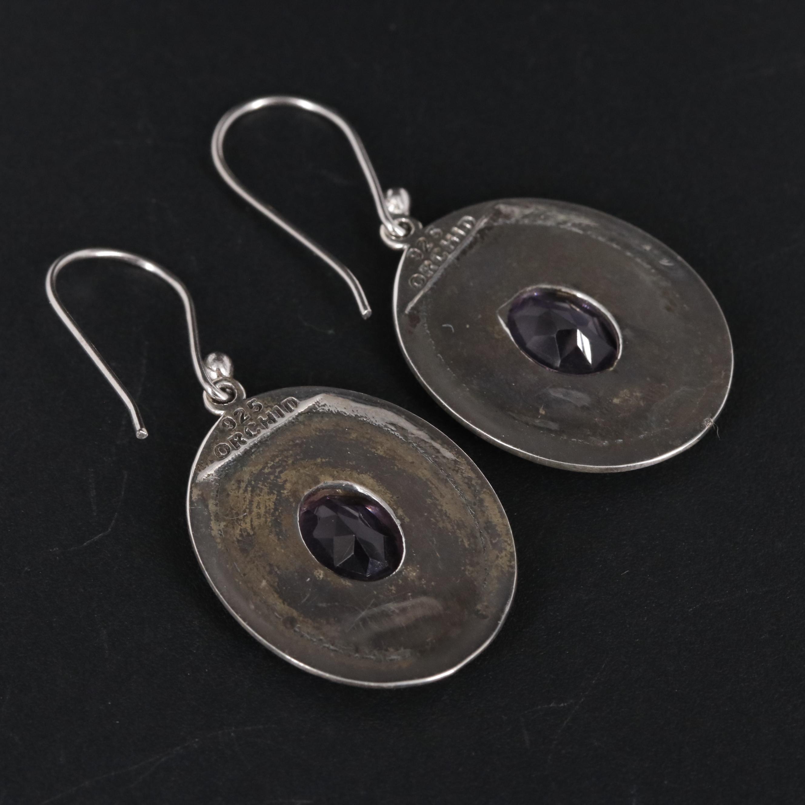 Sterling Amethyst Drop Earrings