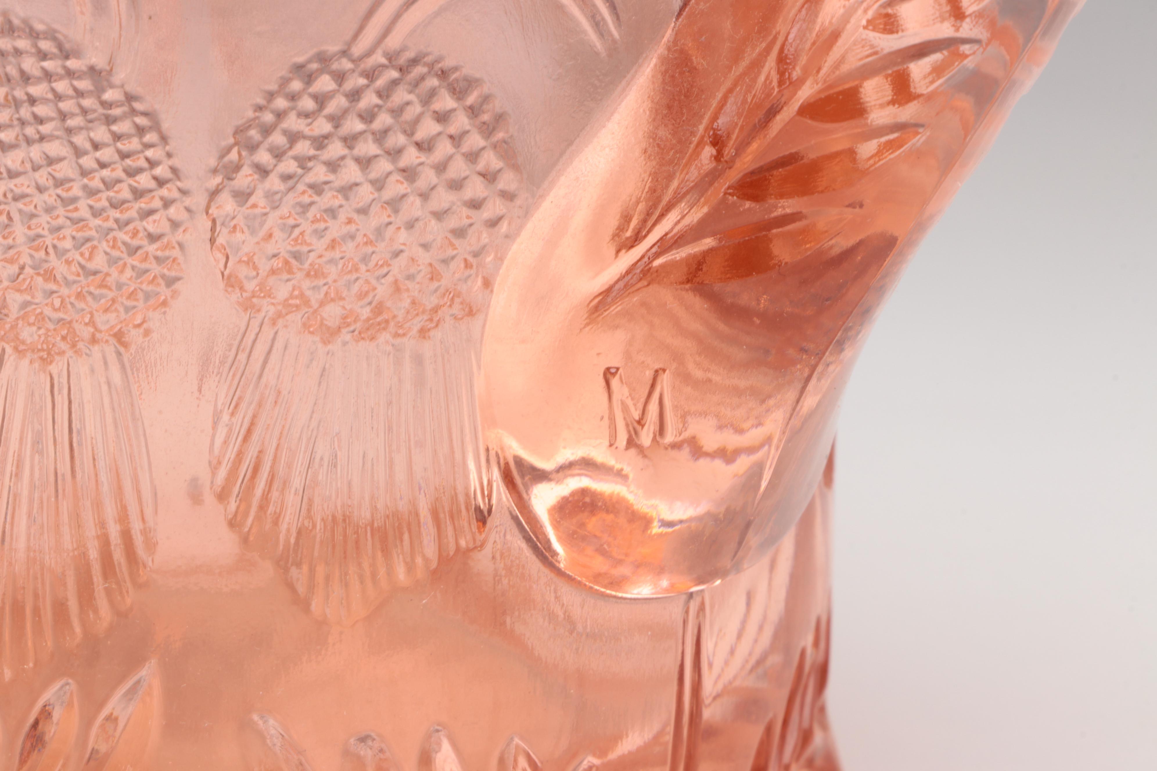 Mosser "Thistle" Pitcher with Other Art Deco Silver Accented Tableware