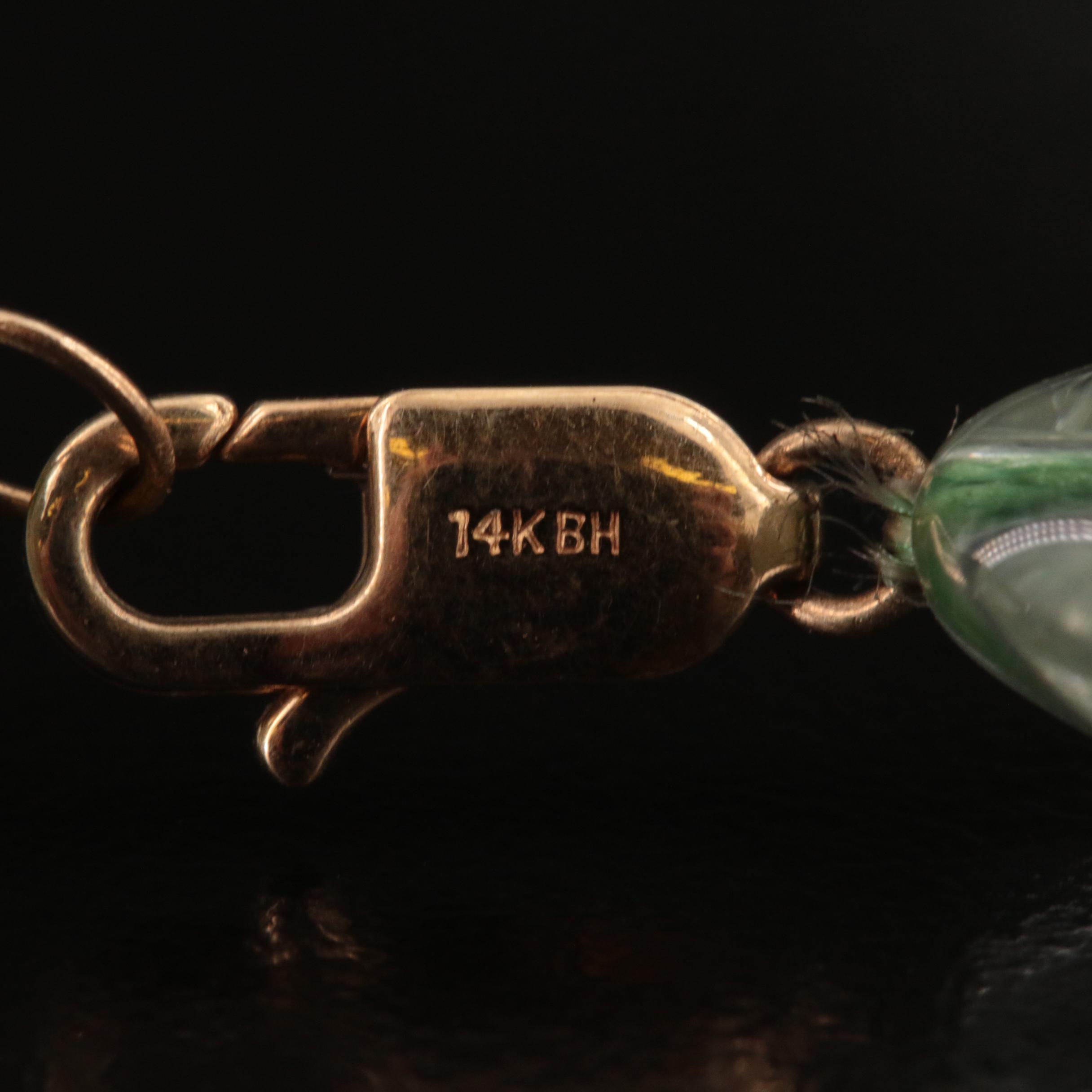 Prasiolite Beaded Necklace with 14K Clasp