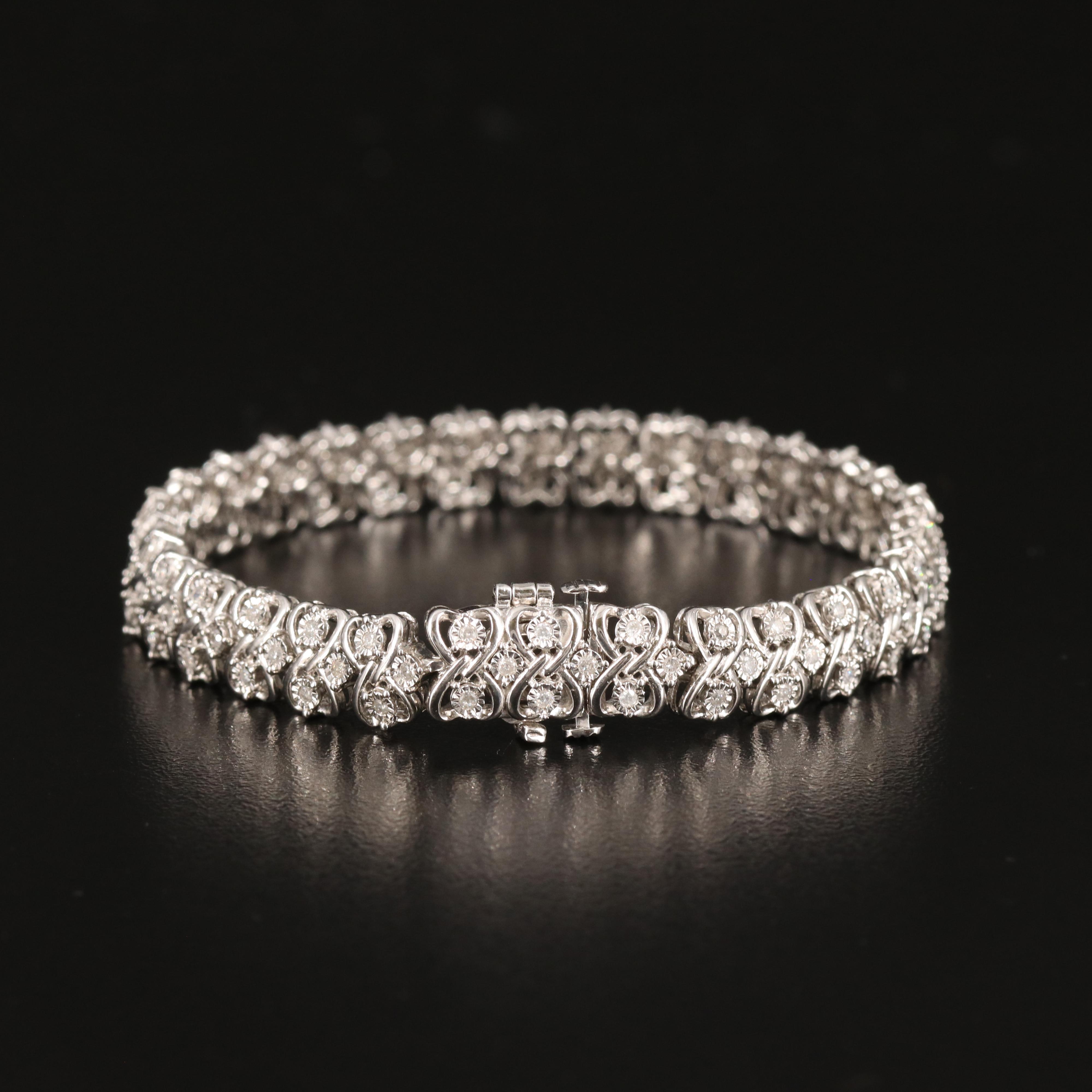 Sterling 1.02 CTW Diamond Bracelet