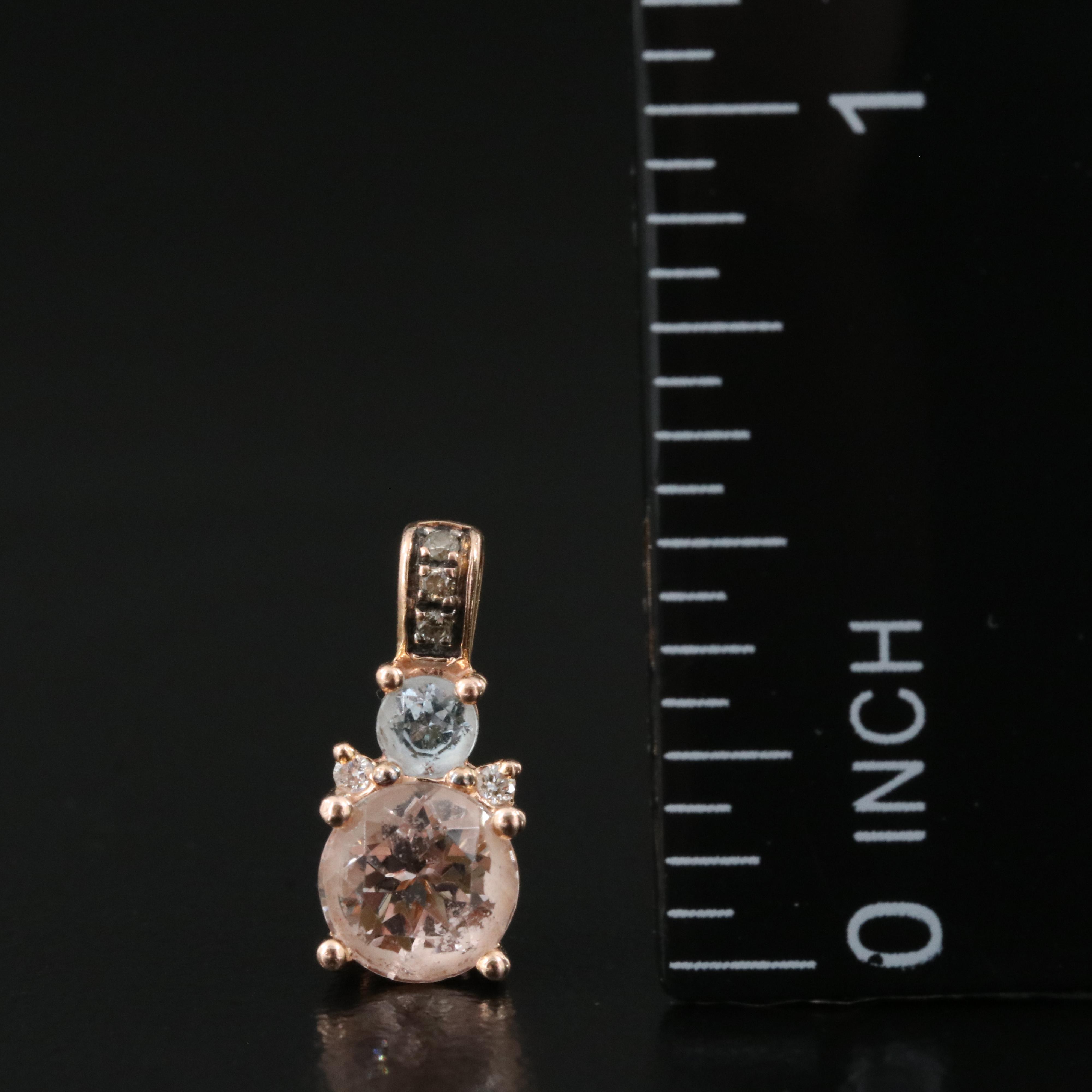 Le Vian 14K Rose Gold Morganite, Aquamarine and Diamond Pendant