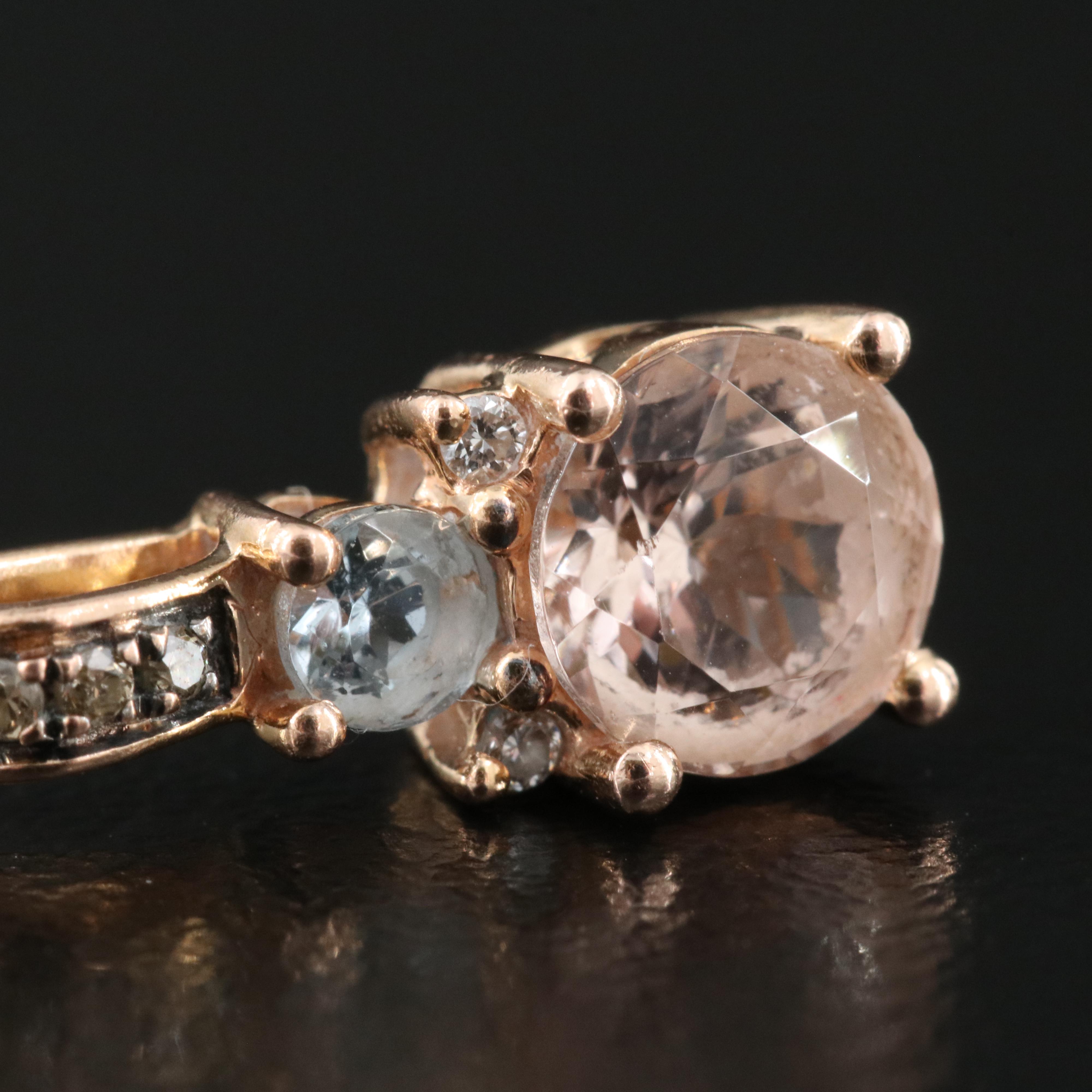 Le Vian 14K Rose Gold Morganite, Aquamarine and Diamond Pendant