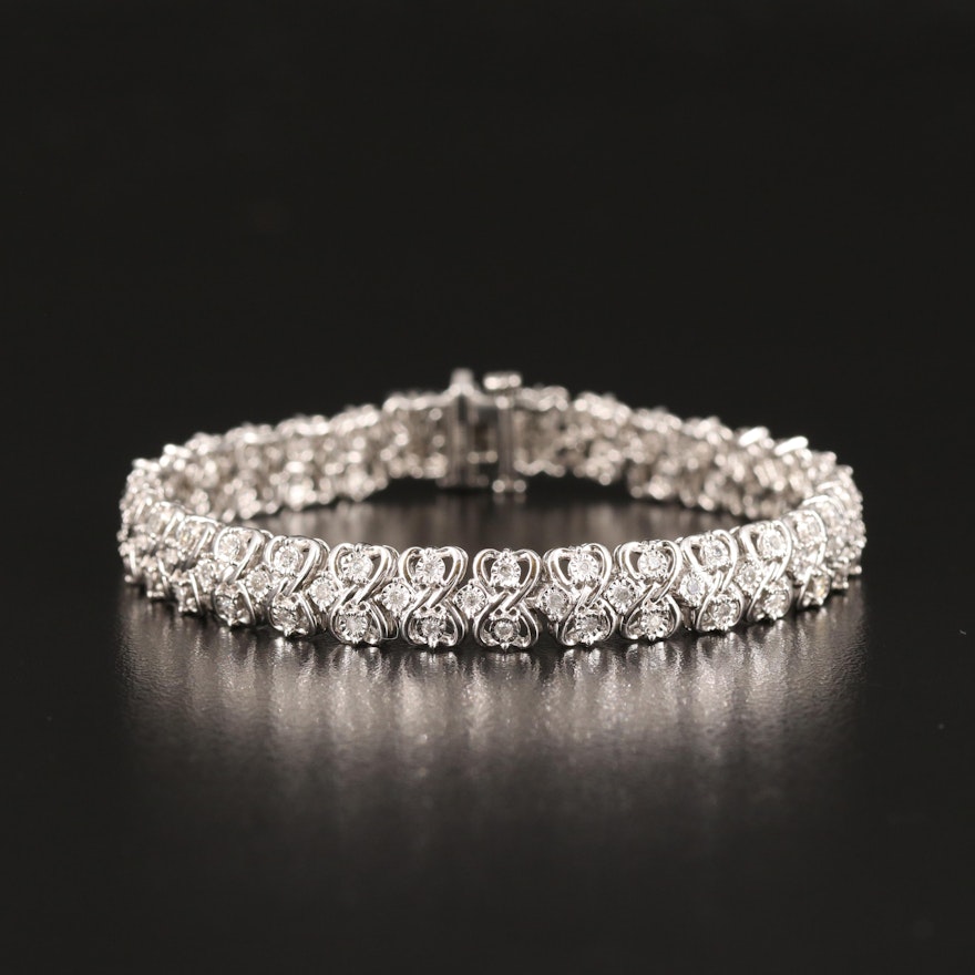 Sterling 1.02 CTW Diamond Bracelet