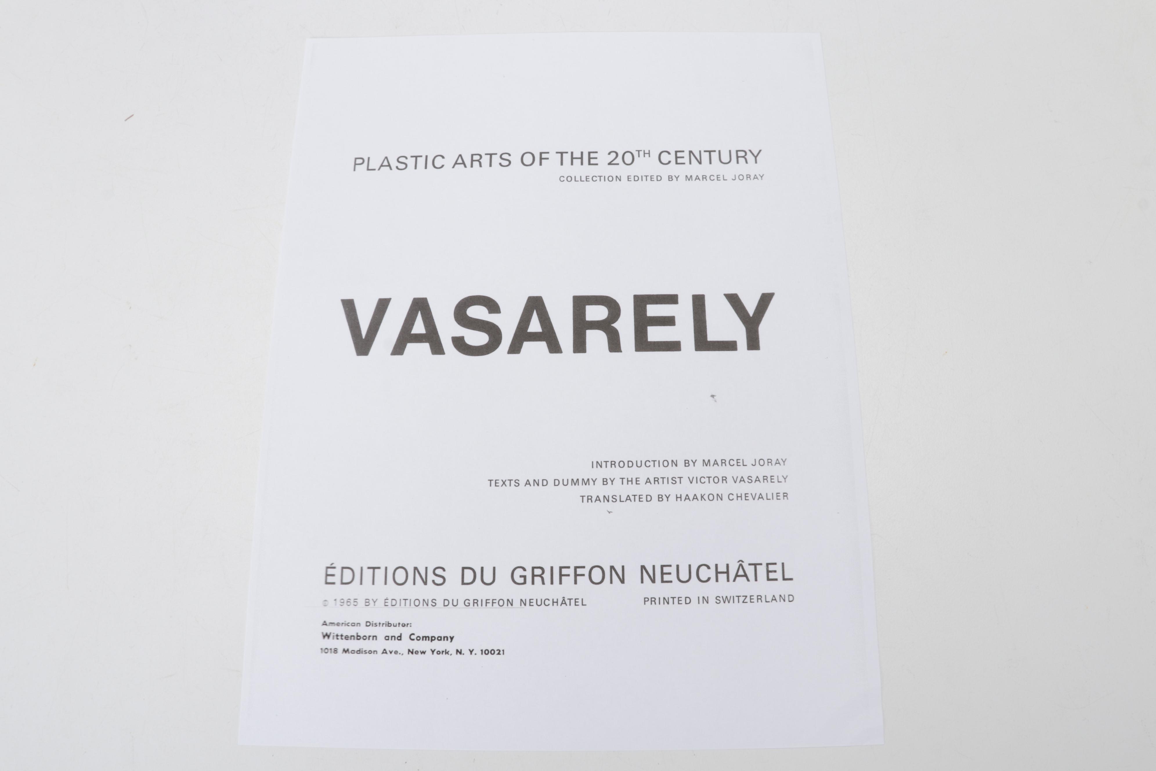 Lithograph After Victor Vasarely From "Plastic Arts of the 20th Century," 1965