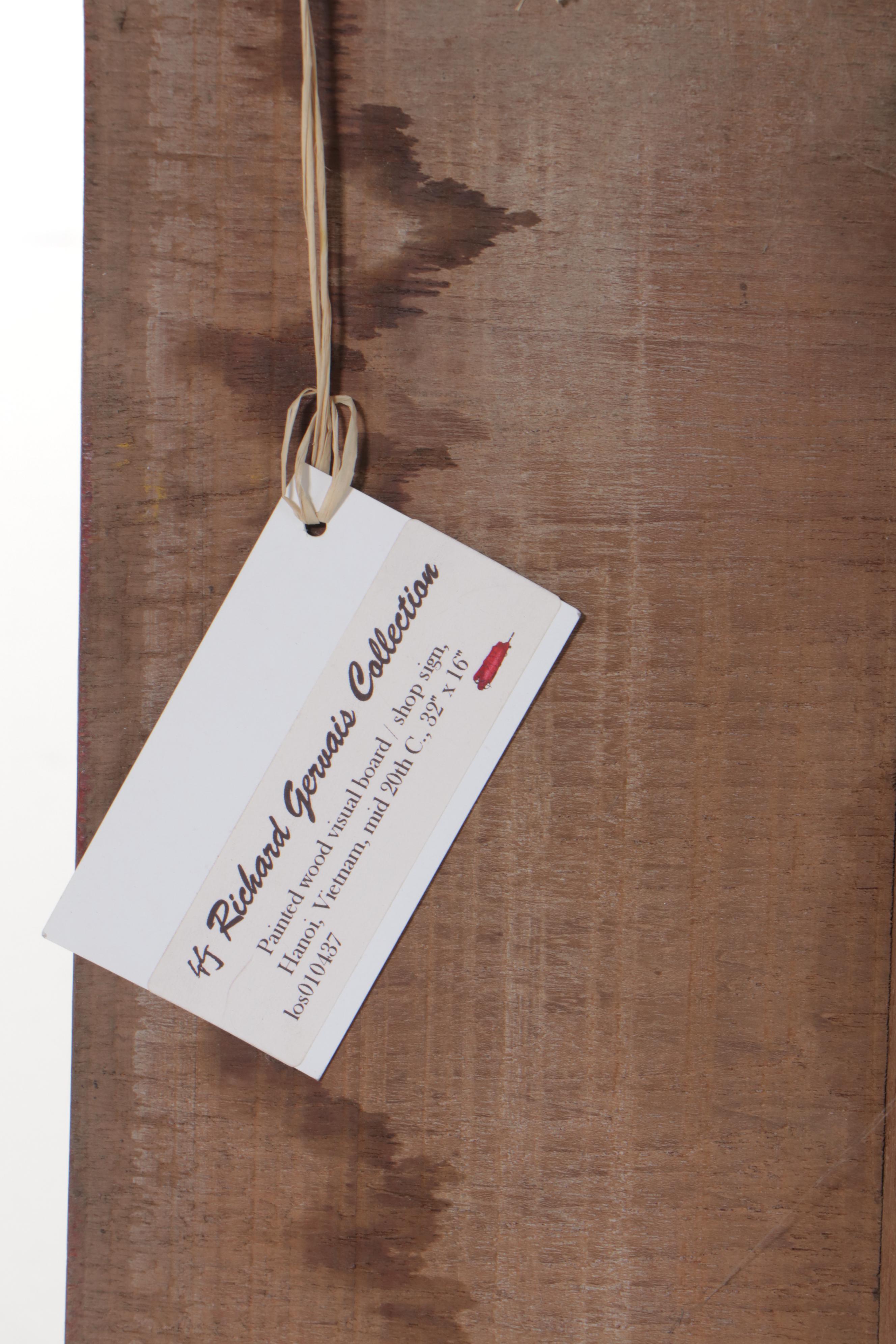 Vietnamese Painted Wood Visual Boards or Shop Signs, Mid-20th Century