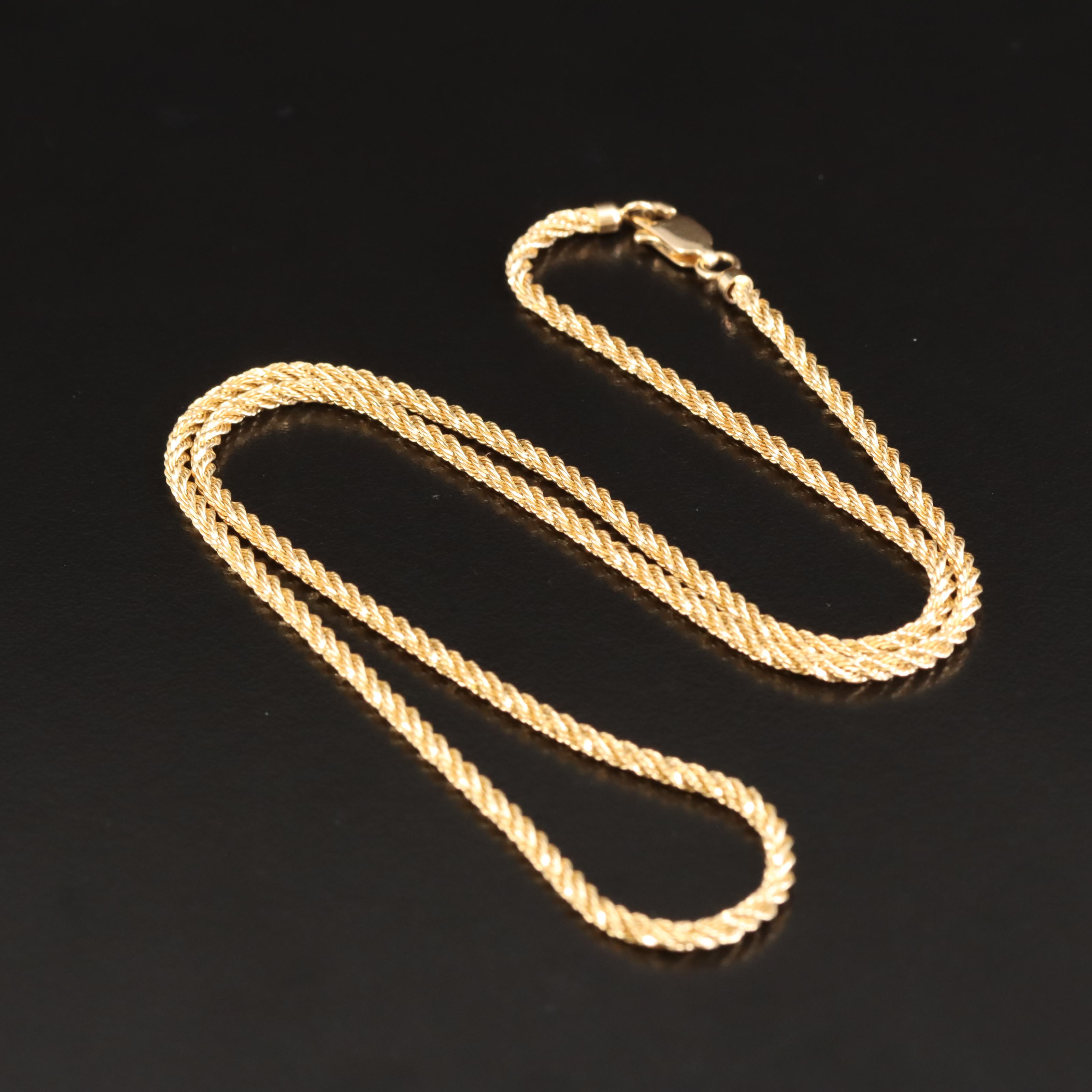 14K Rope Chain Necklace