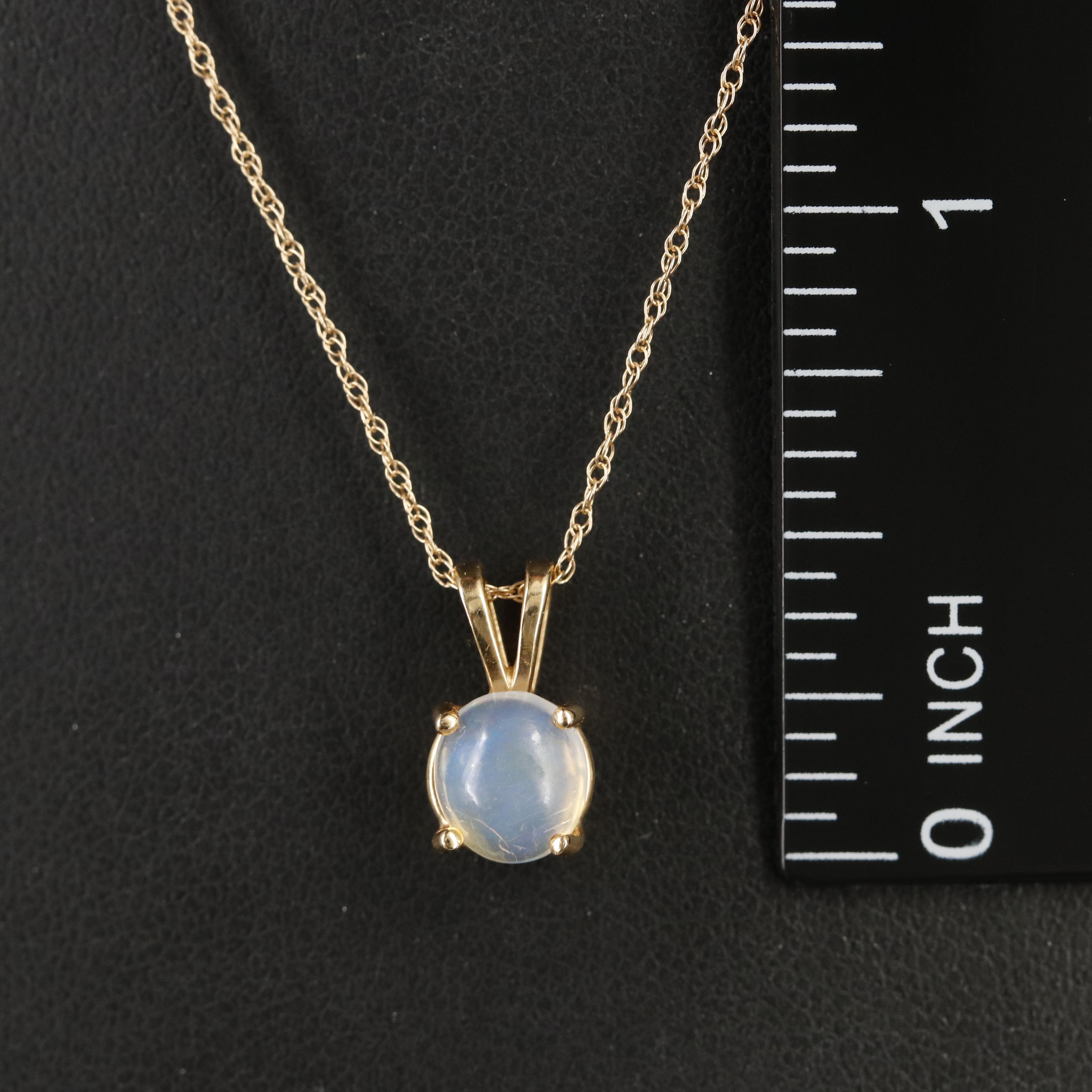 14K Opal Pendant Necklace
