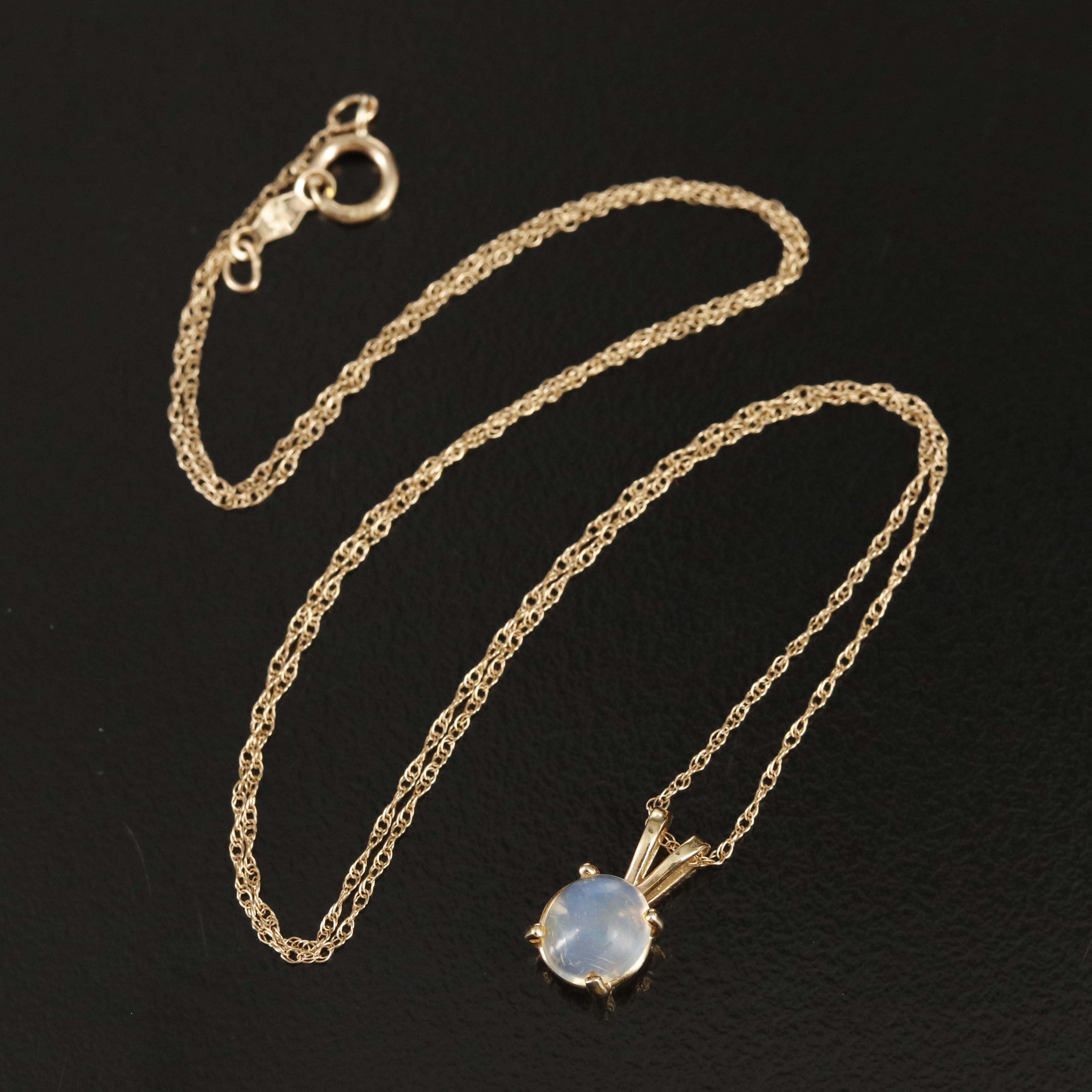 14K Opal Pendant Necklace