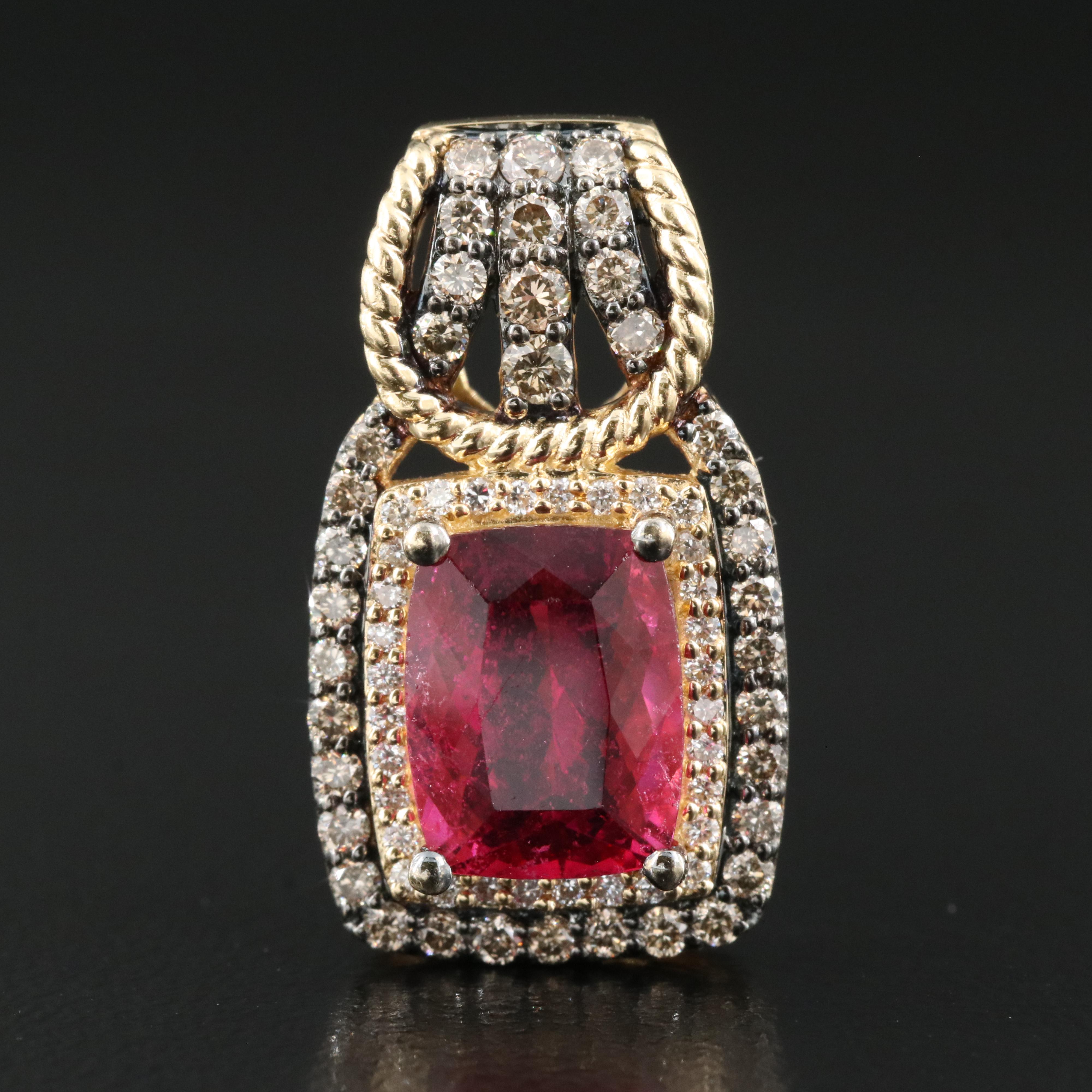 Le Vian 14K Rubellite and Diamond Pendant