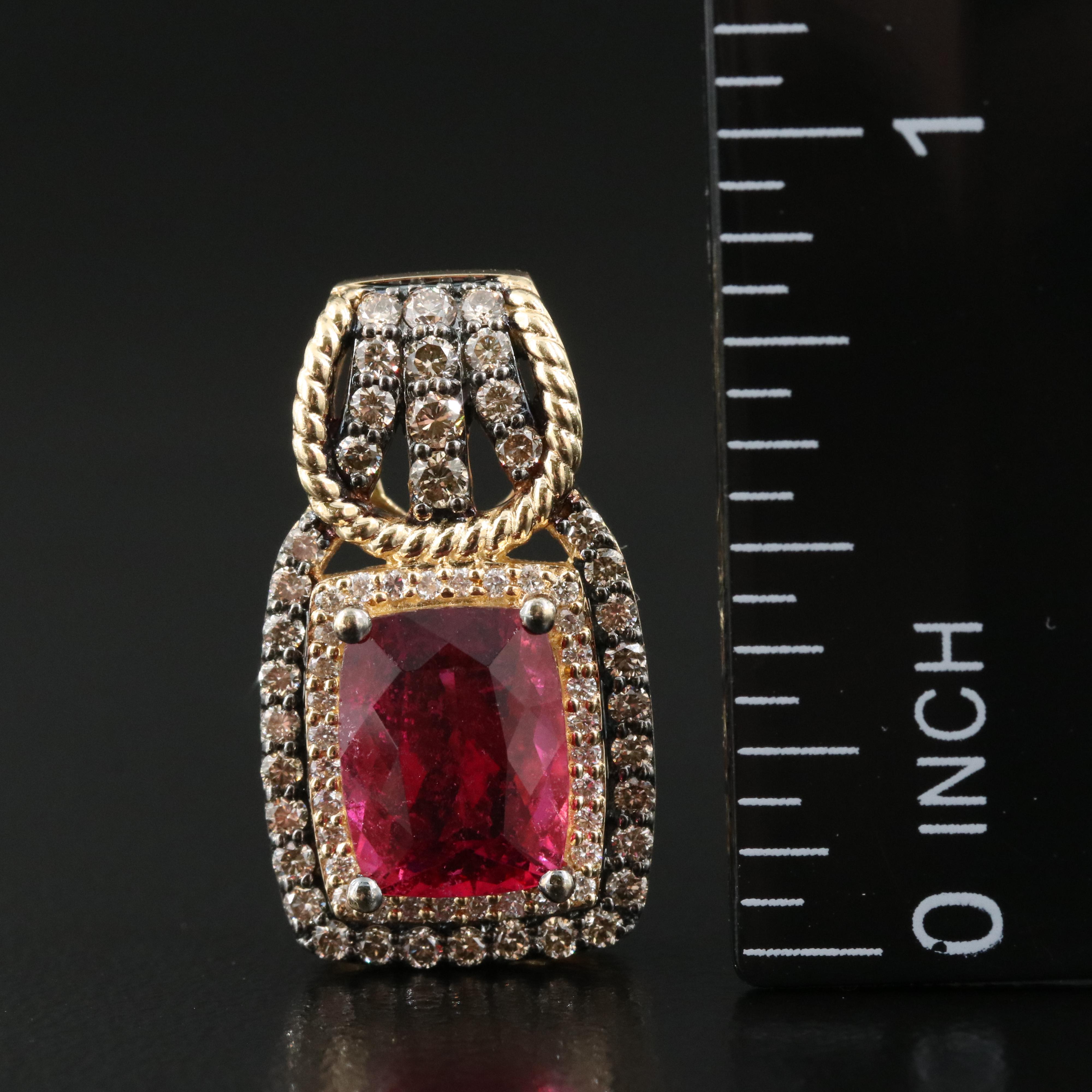 Le Vian 14K Rubellite and Diamond Pendant