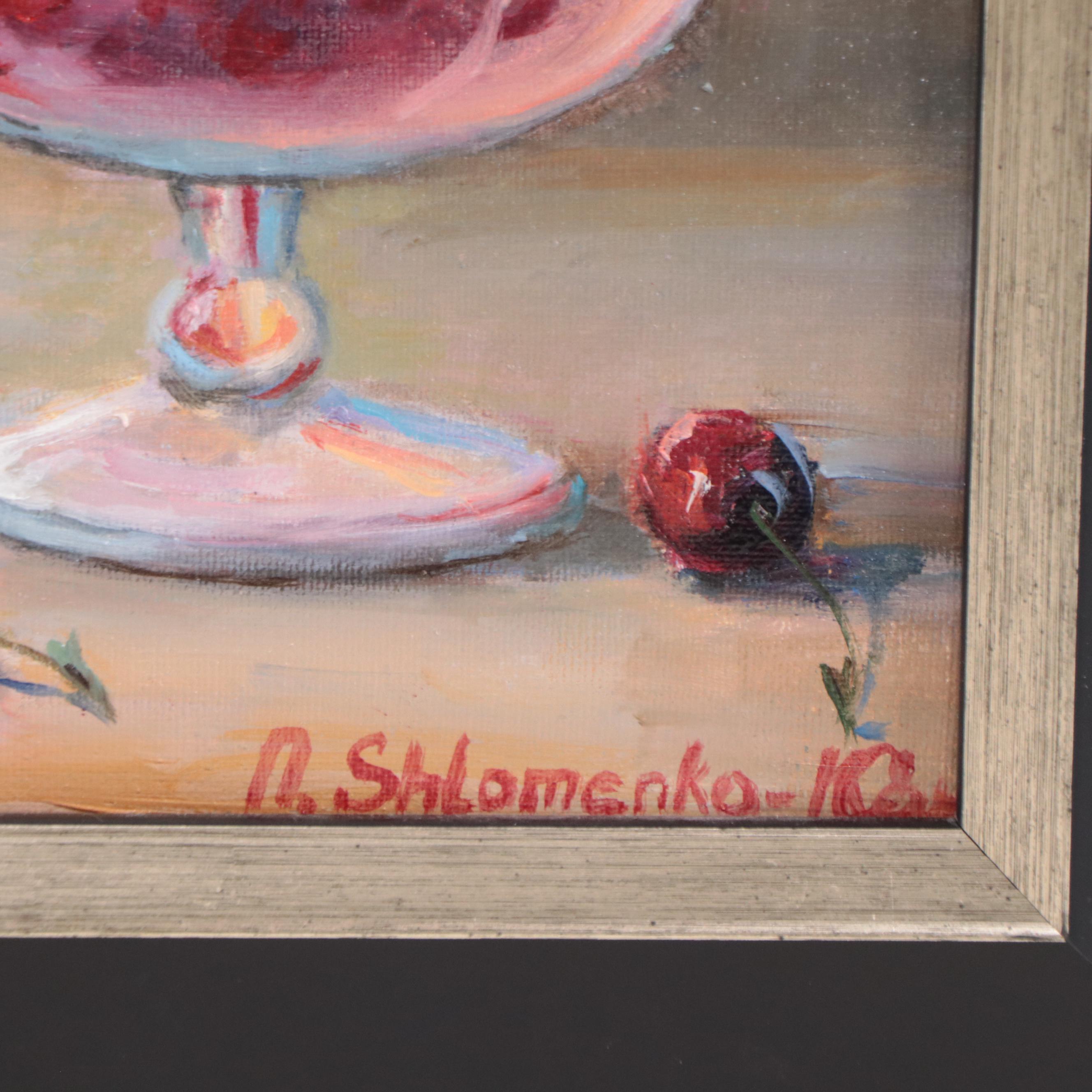 Nataliya Shlomenko Oil Painting "Still Life With Cherries" 21st Century