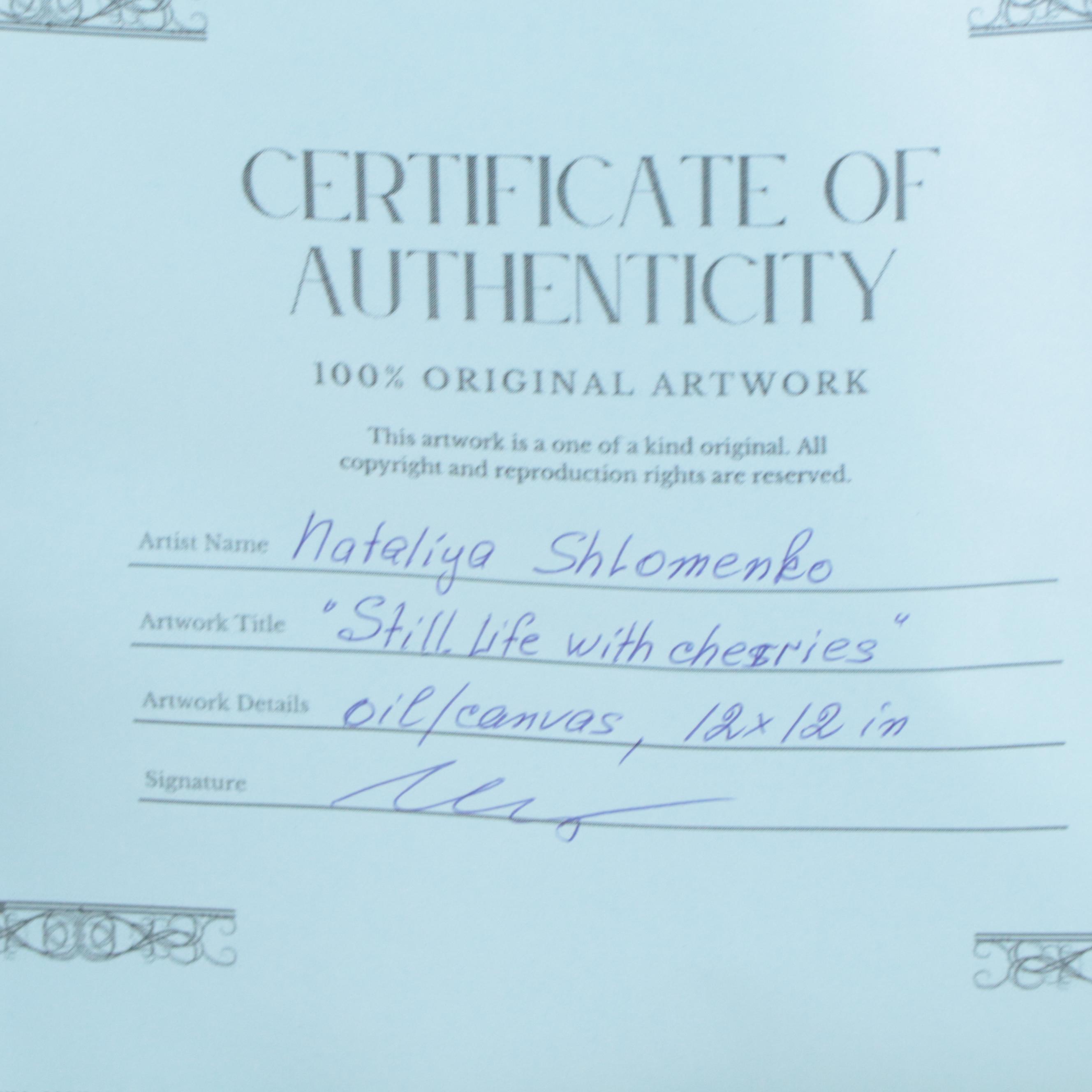 Nataliya Shlomenko Oil Painting "Still Life With Cherries" 21st Century