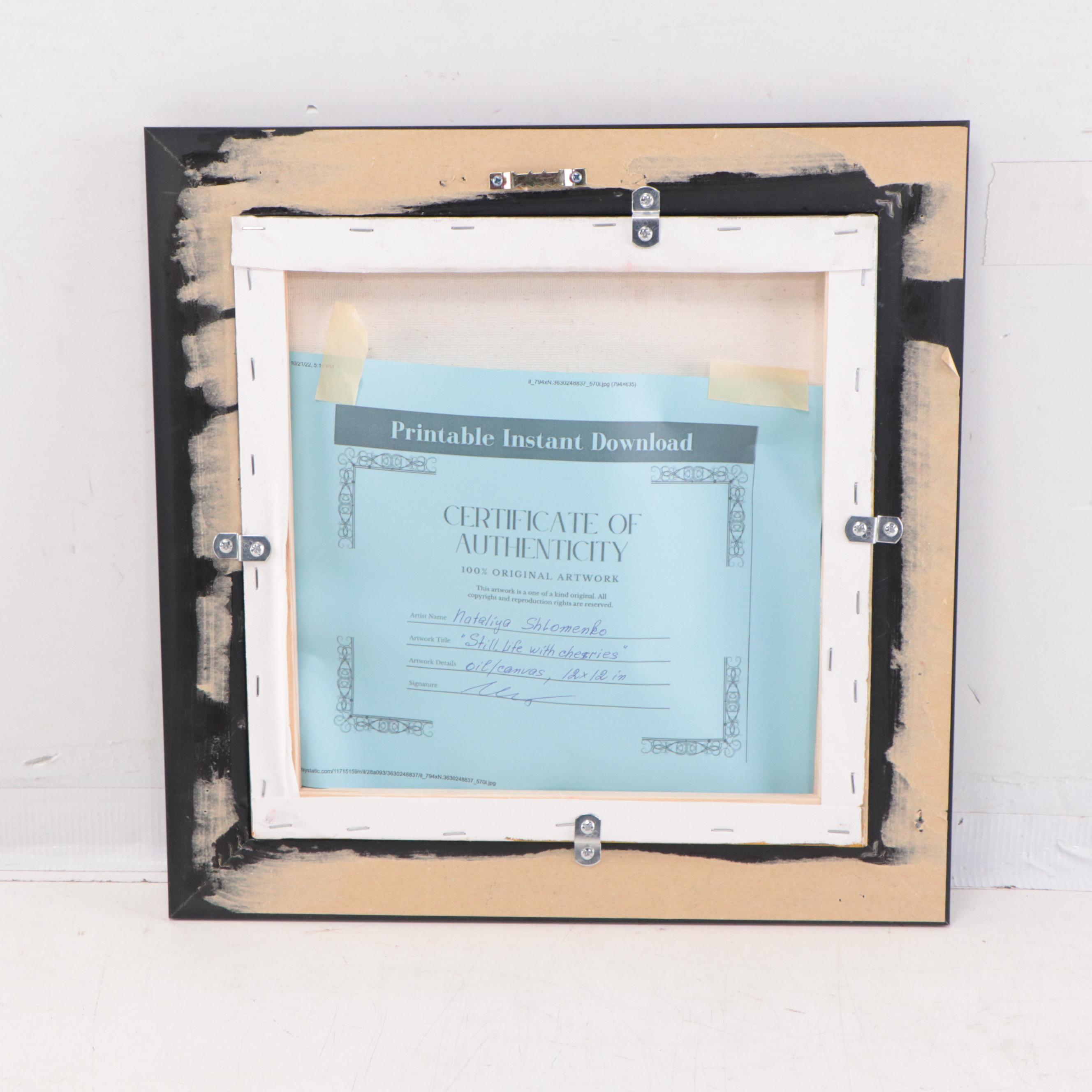 Nataliya Shlomenko Oil Painting "Still Life With Cherries" 21st Century