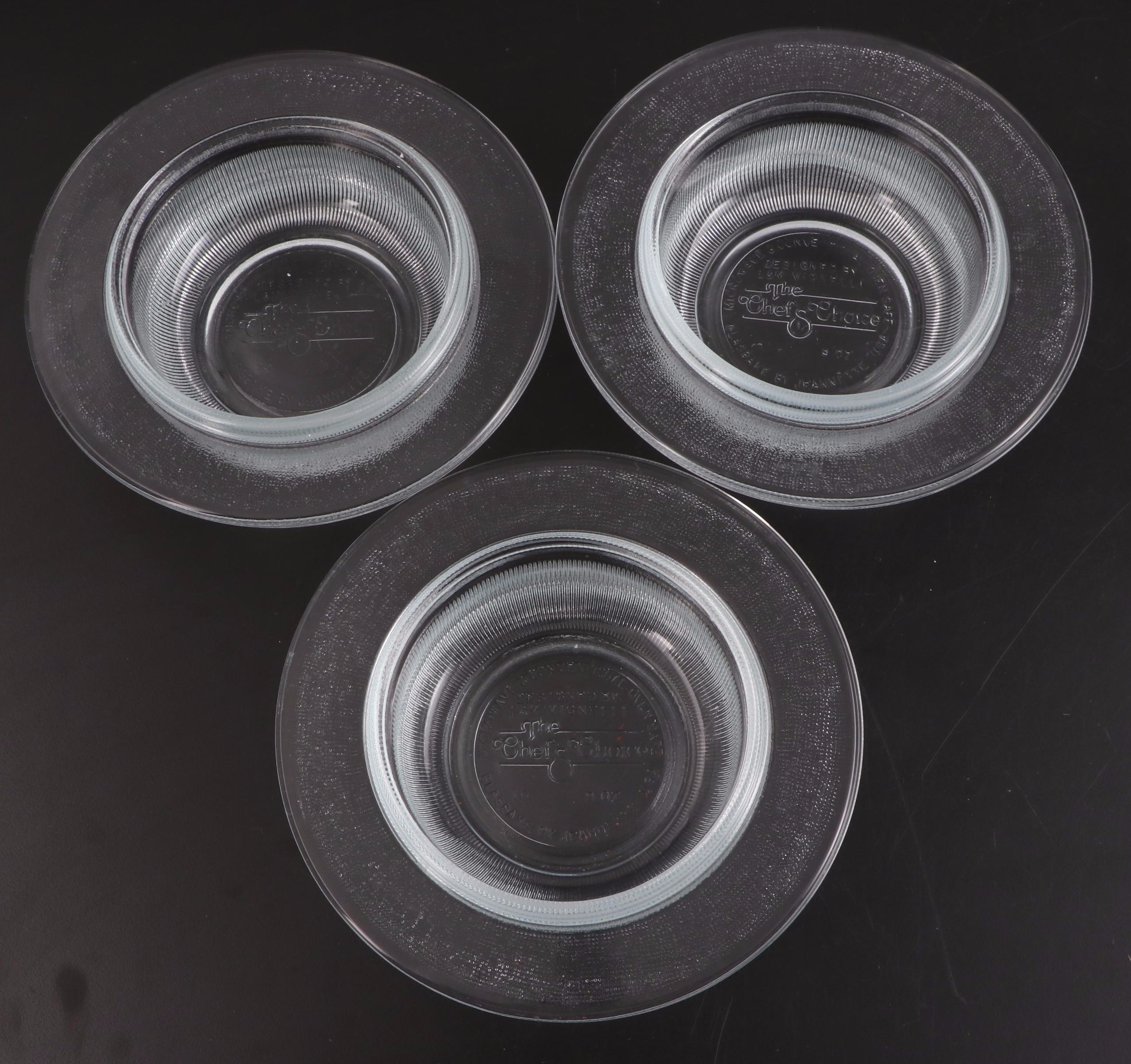 Jeanette Glasbake "Chef's Choice" Casseroles with Au Gratin Lids, Late 20th C.