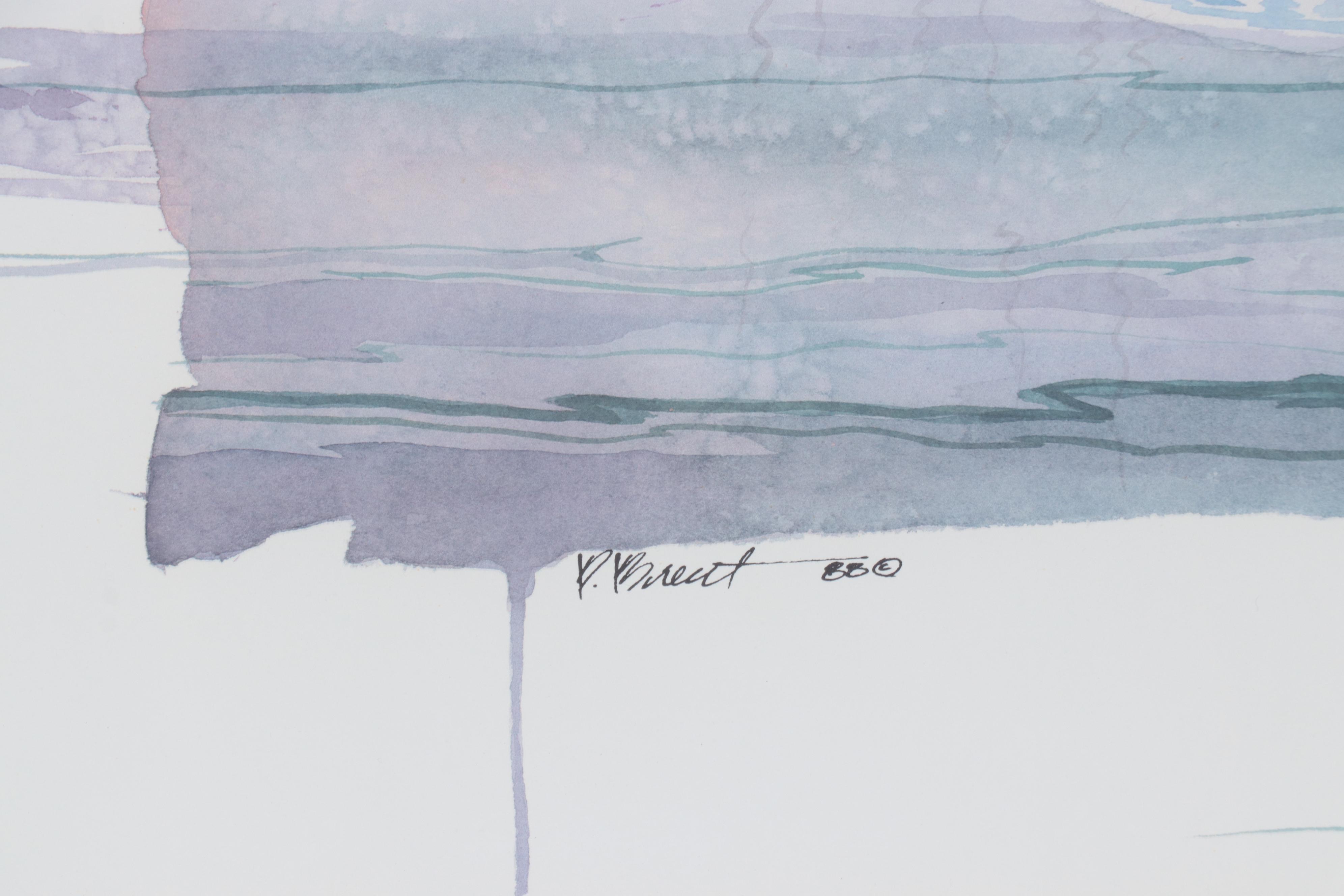 Offset Lithograph After Paul Brent of Marina at Sunrise