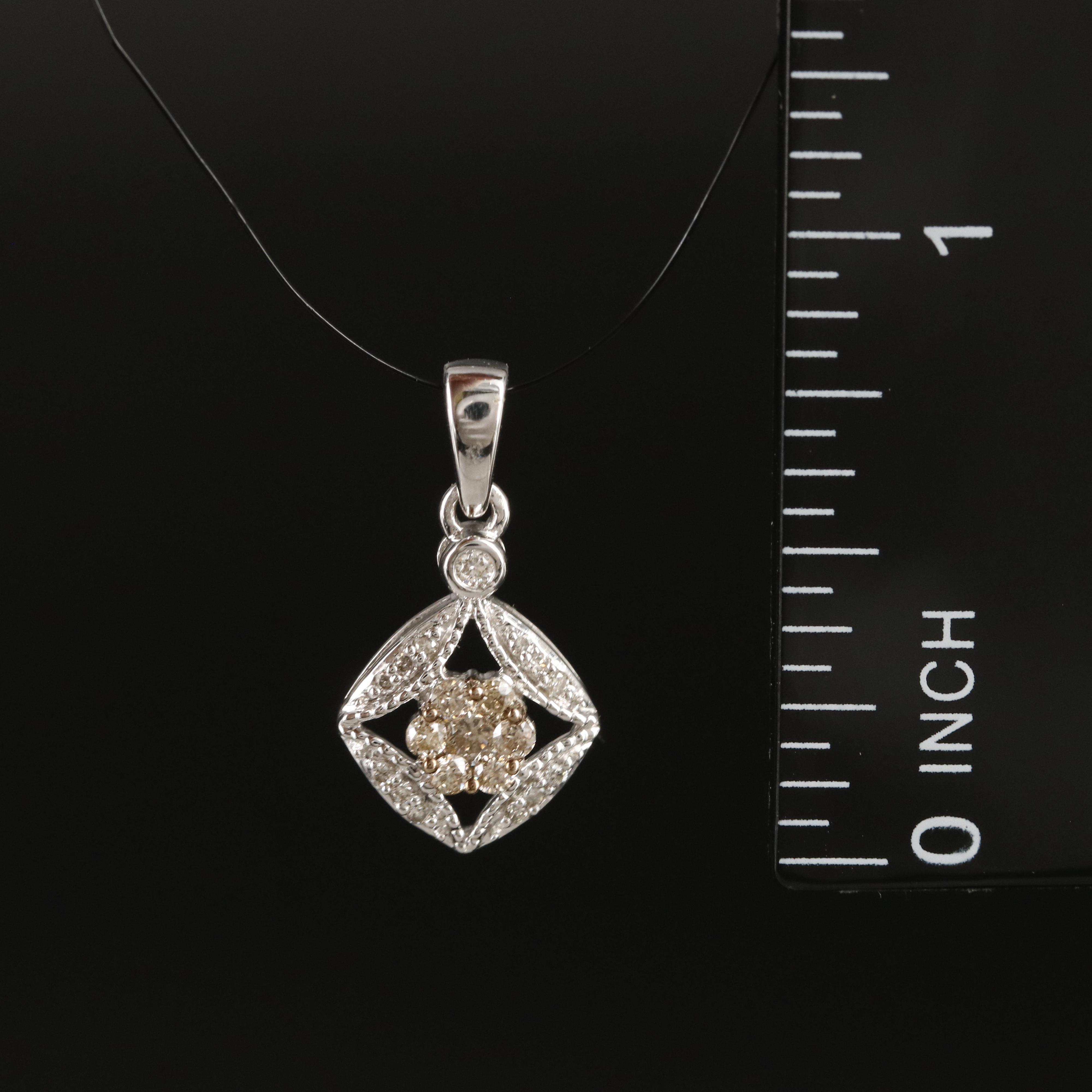 14K 0.26 CTW Diamond Square Pendant