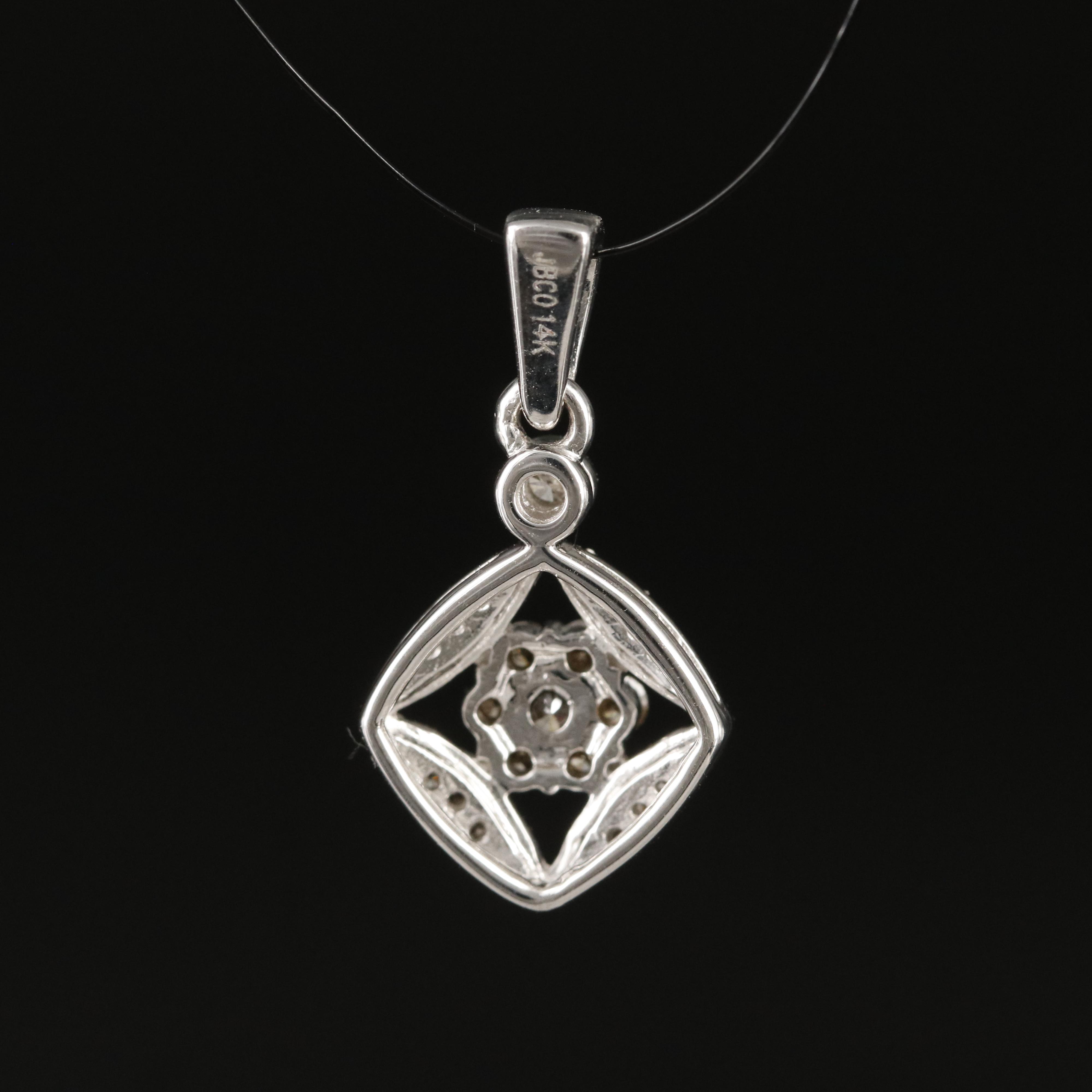 14K 0.26 CTW Diamond Square Pendant