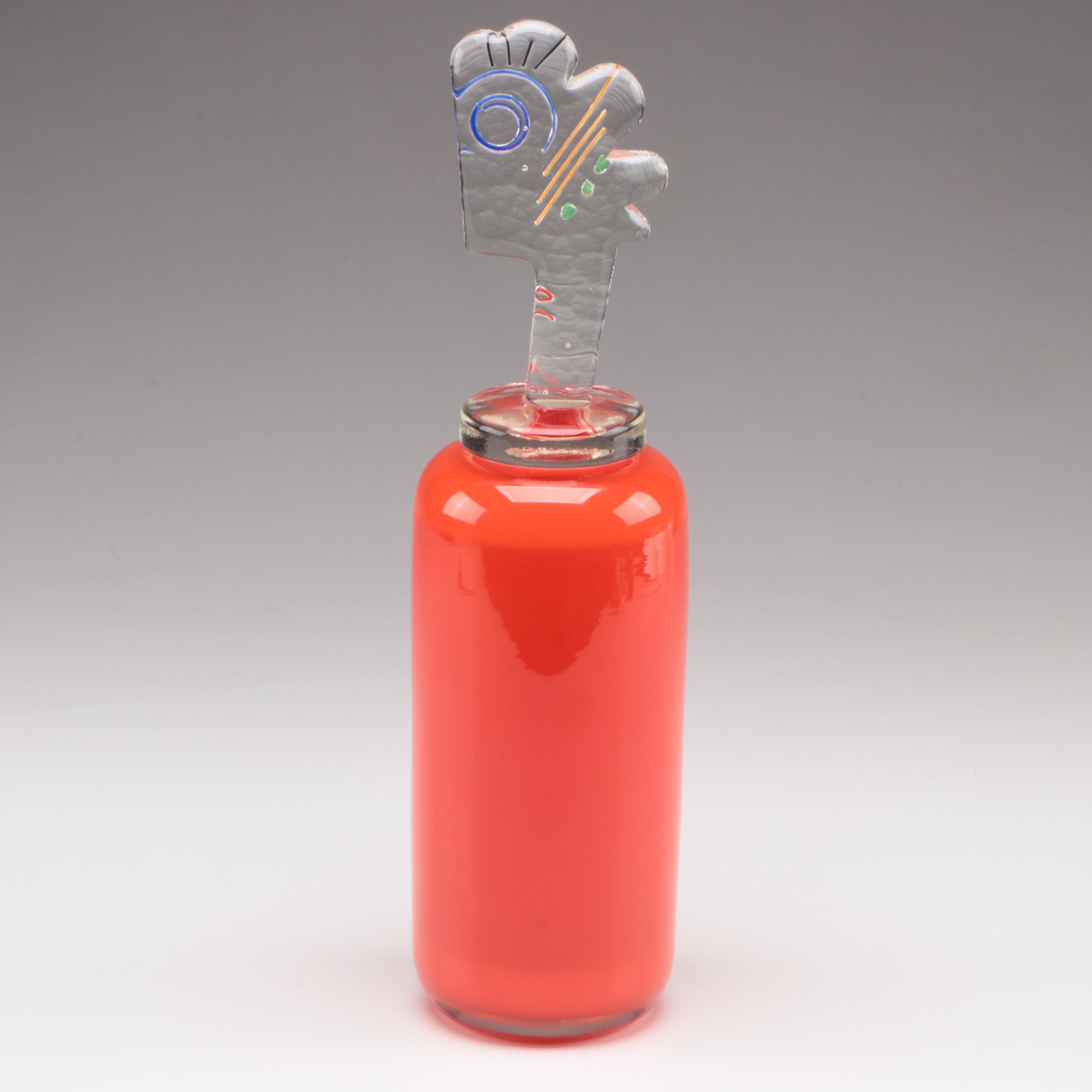 Catherine Sintès and Nicolas Morin Studio Glass Jar with Figural Stopper