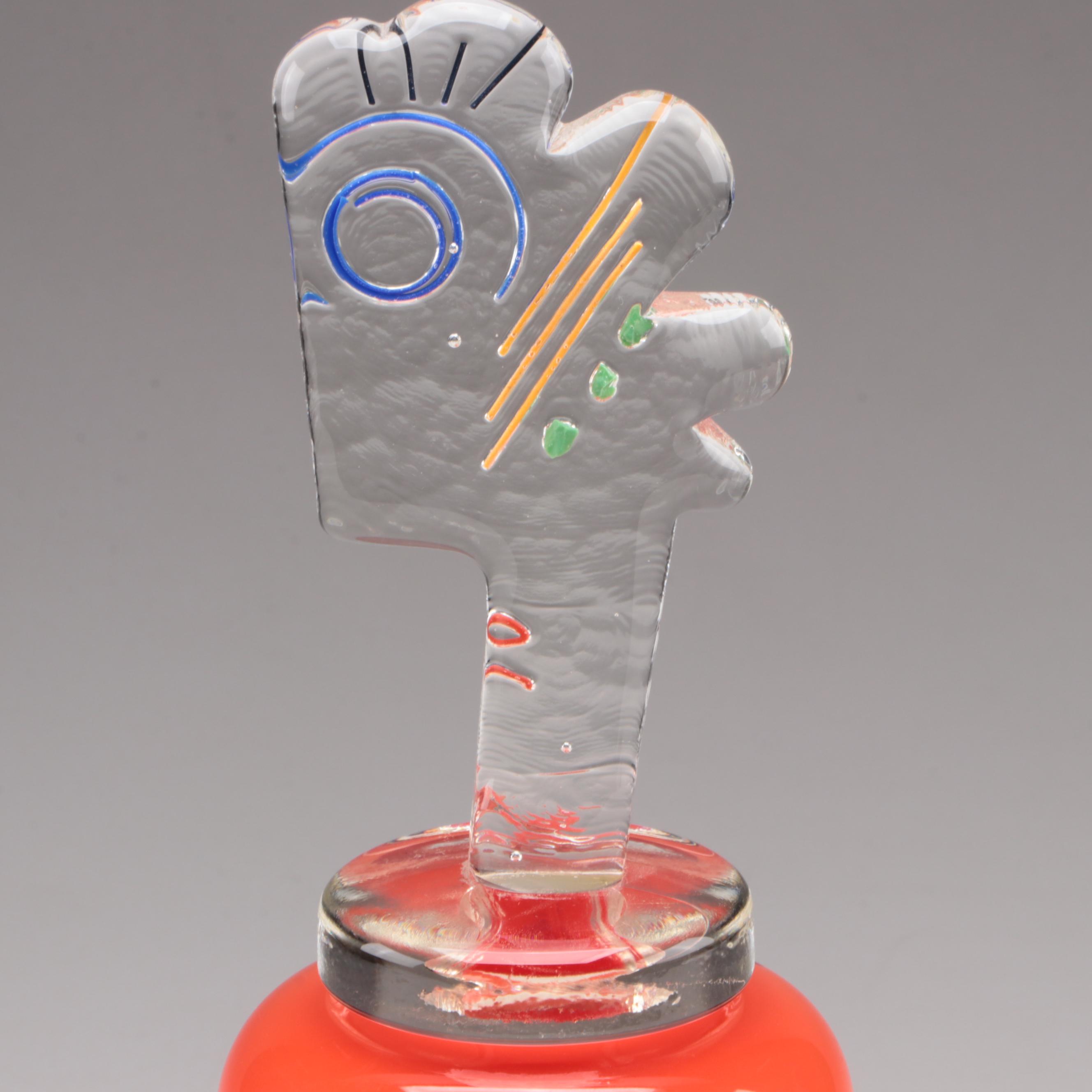Catherine Sintès and Nicolas Morin Studio Glass Jar with Figural Stopper