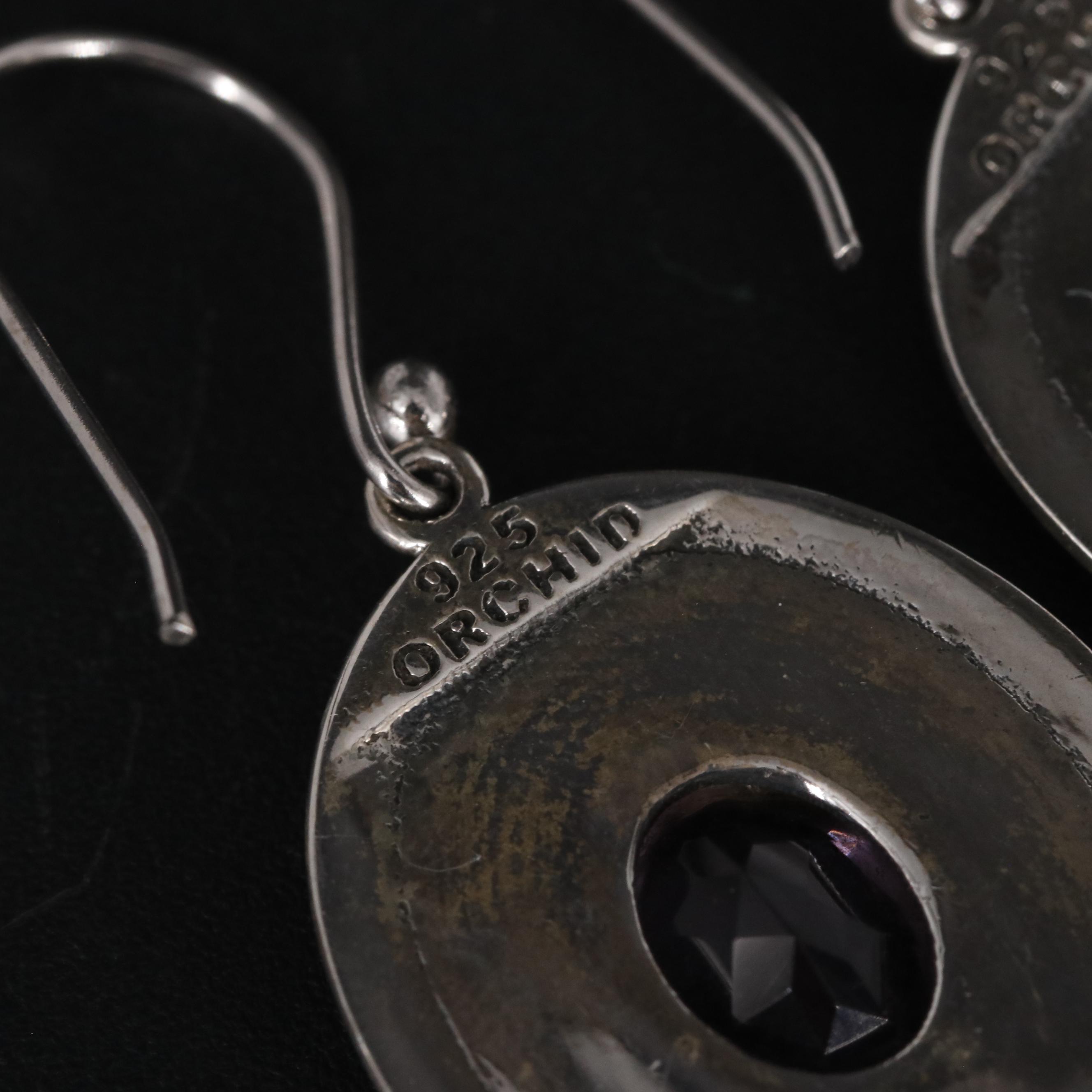 Sterling Amethyst Drop Earrings