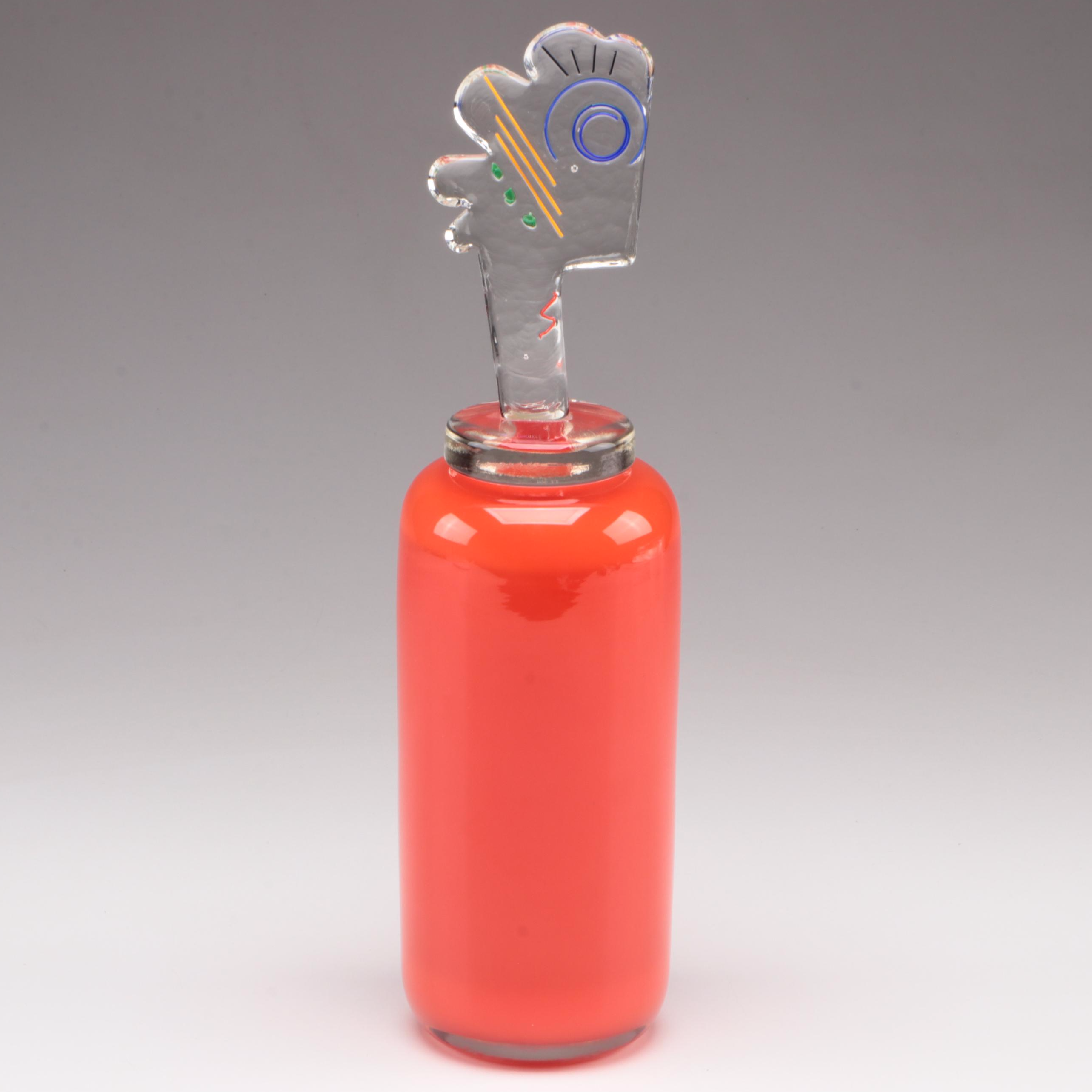 Catherine Sintès and Nicolas Morin Studio Glass Jar with Figural Stopper