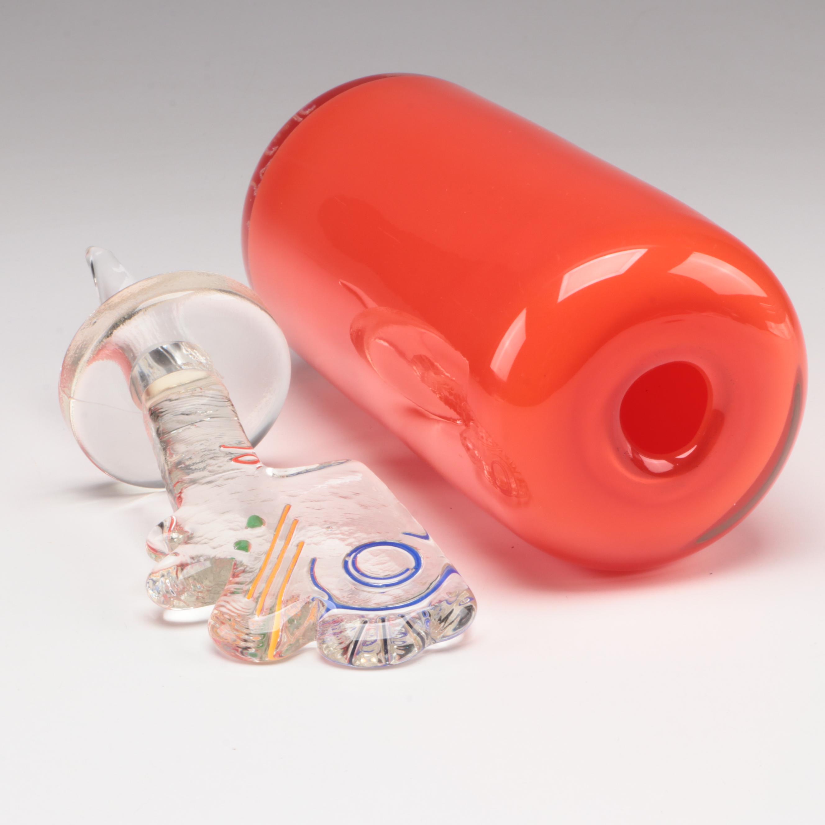 Catherine Sintès and Nicolas Morin Studio Glass Jar with Figural Stopper