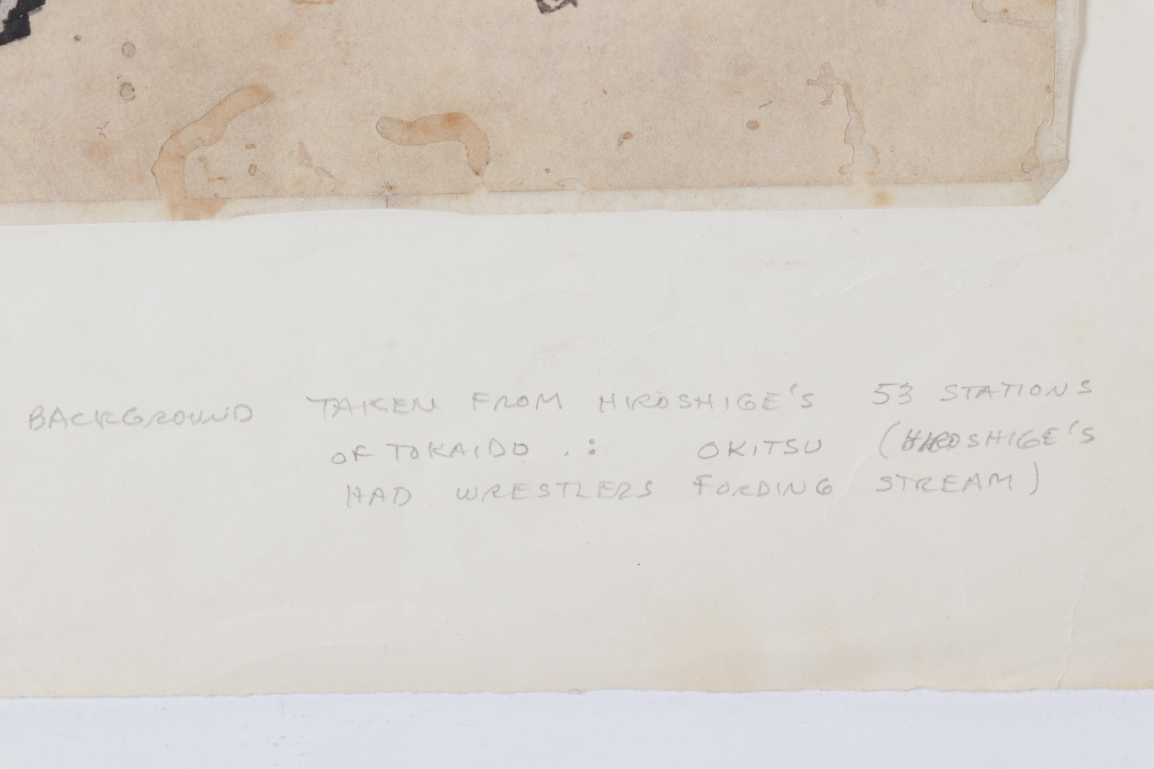 Woodblock After Utagawa Kunisada "Waitress at Roadside Tea Stand"