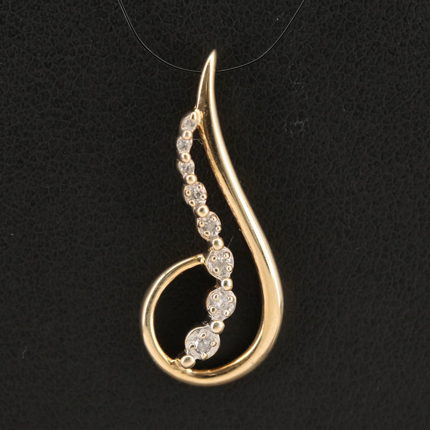 10K 0.04 CTW Diamond Pendant