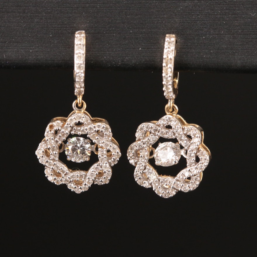 14K 0.74 CTW Diamond En Tremblant Drop Earrings