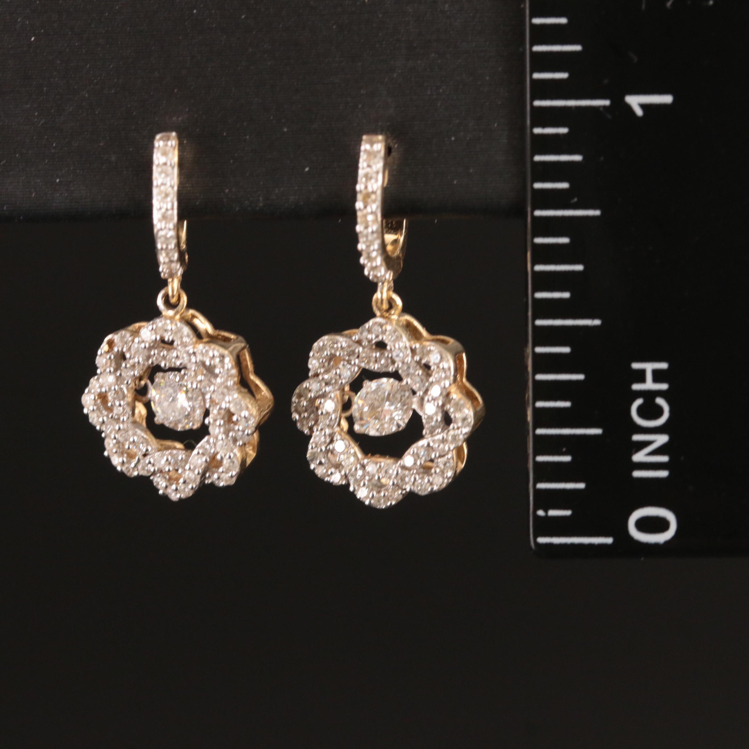 14K 0.74 CTW Diamond En Tremblant Drop Earrings