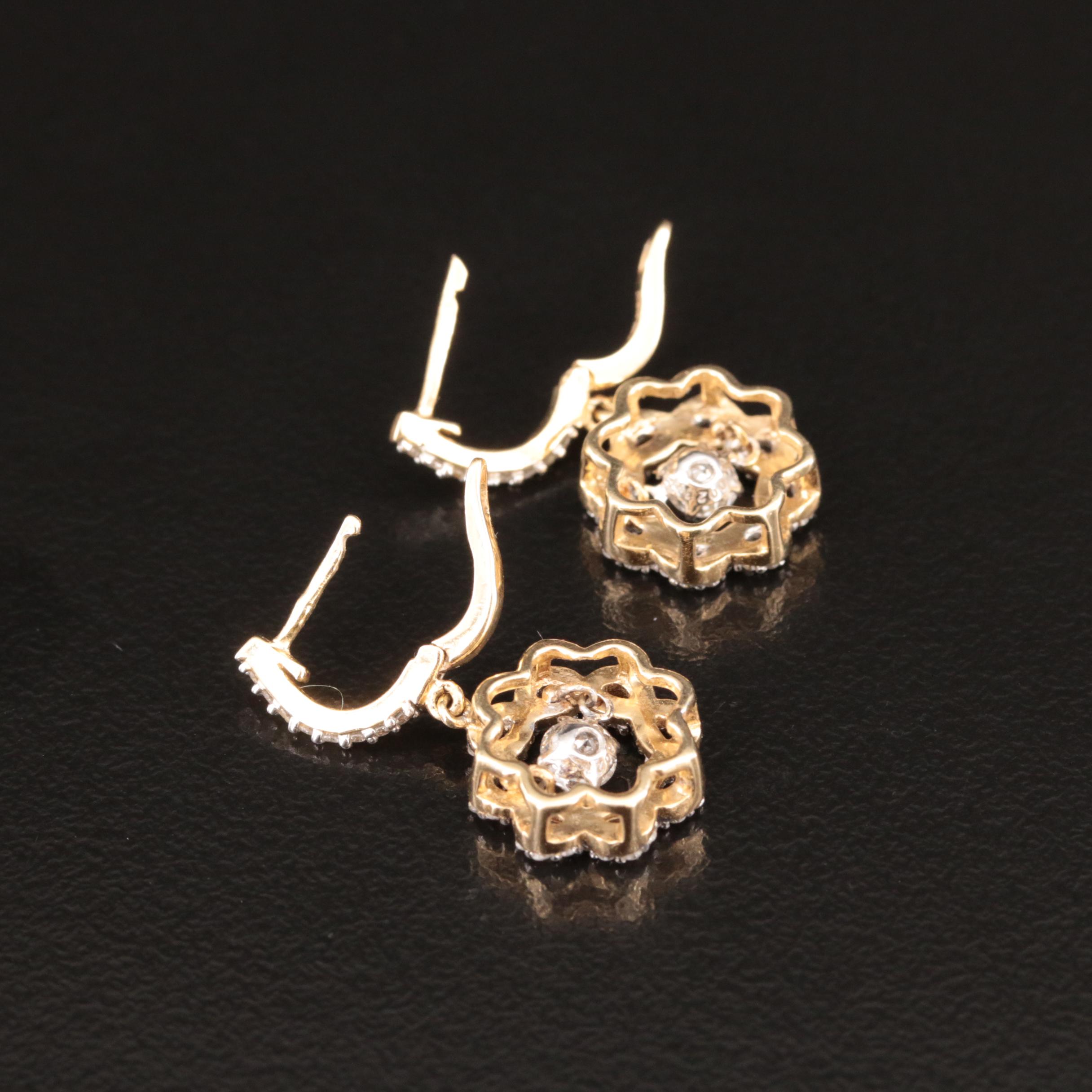 14K 0.74 CTW Diamond En Tremblant Drop Earrings