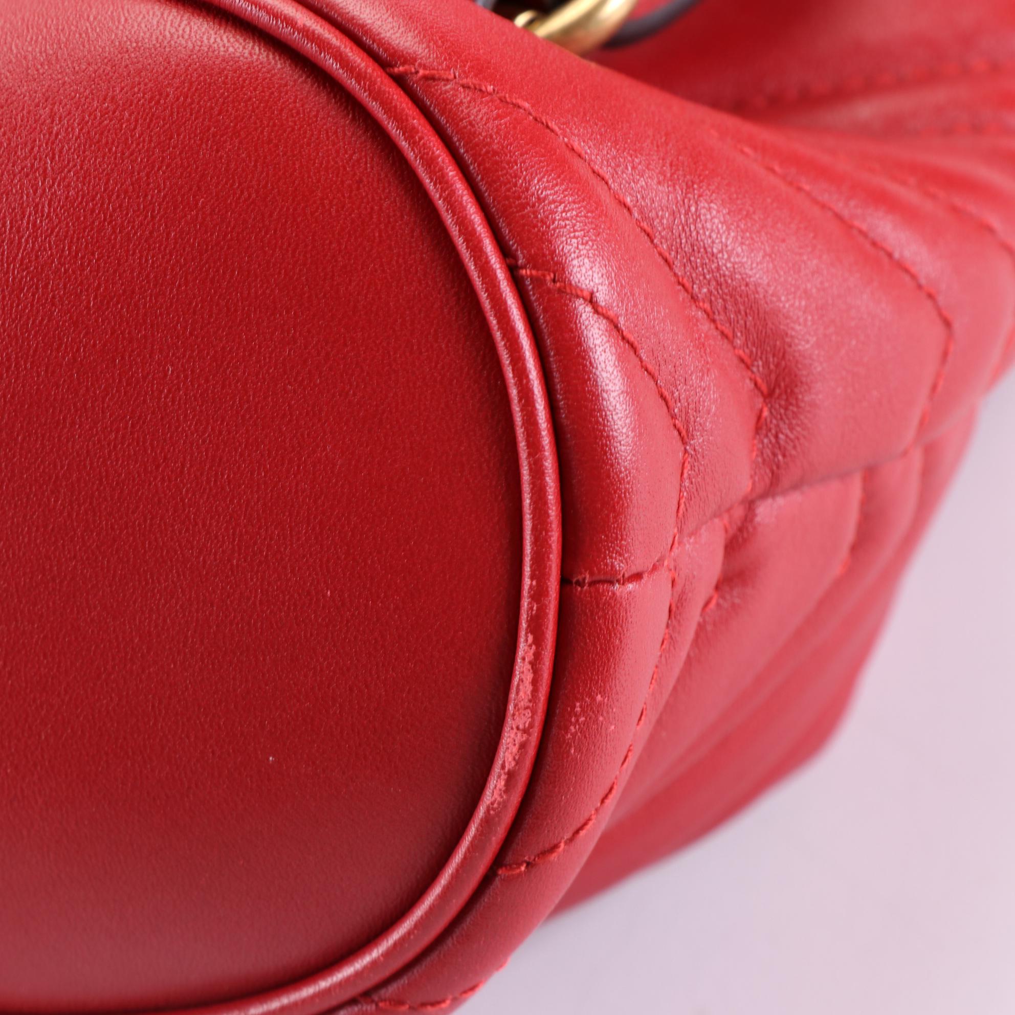 Gucci GG Marmont Backpack Purse in Chevron Matelassé Leather