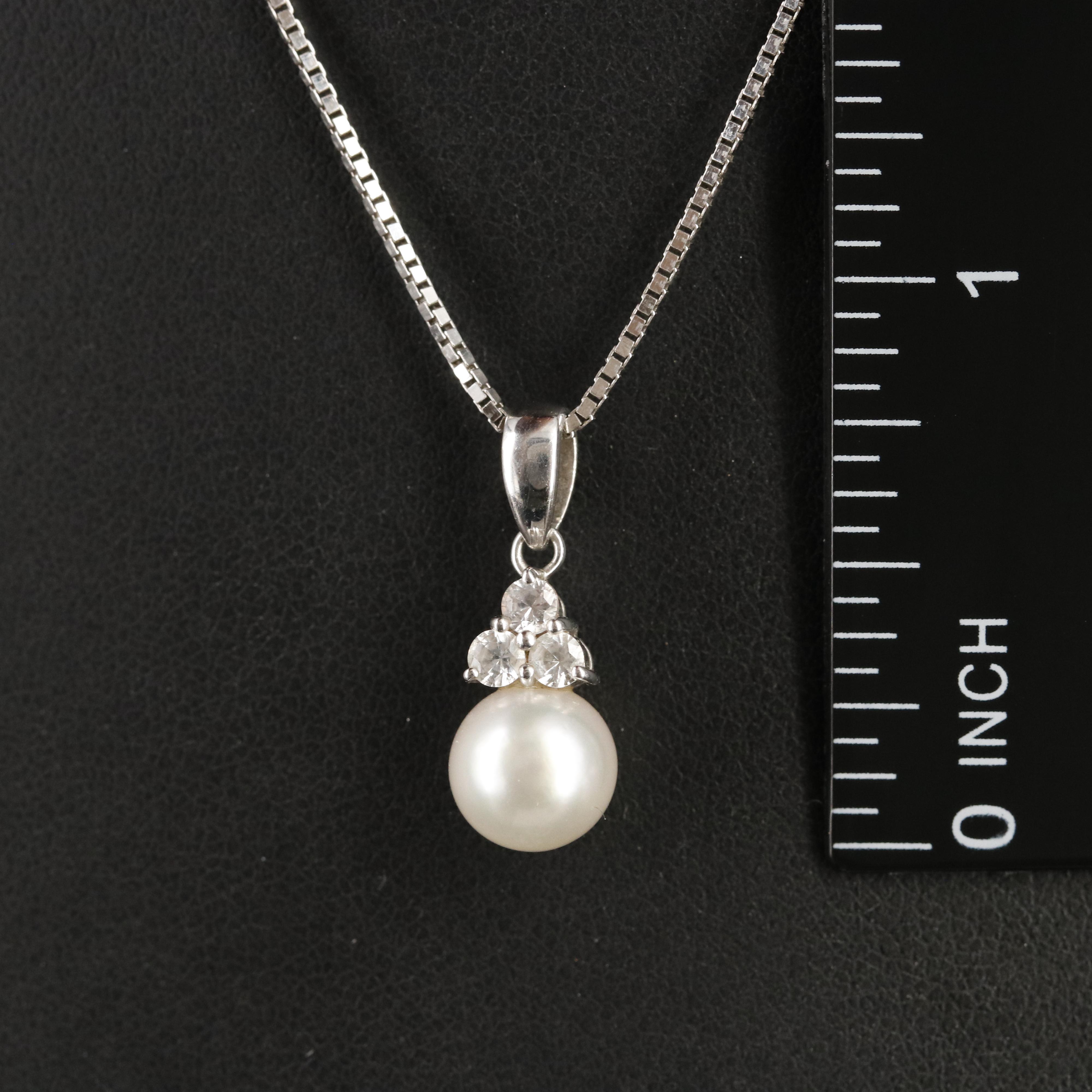 Blue Lagoon by Mikimoto Sterling Pearl and Topaz Pendant Necklace