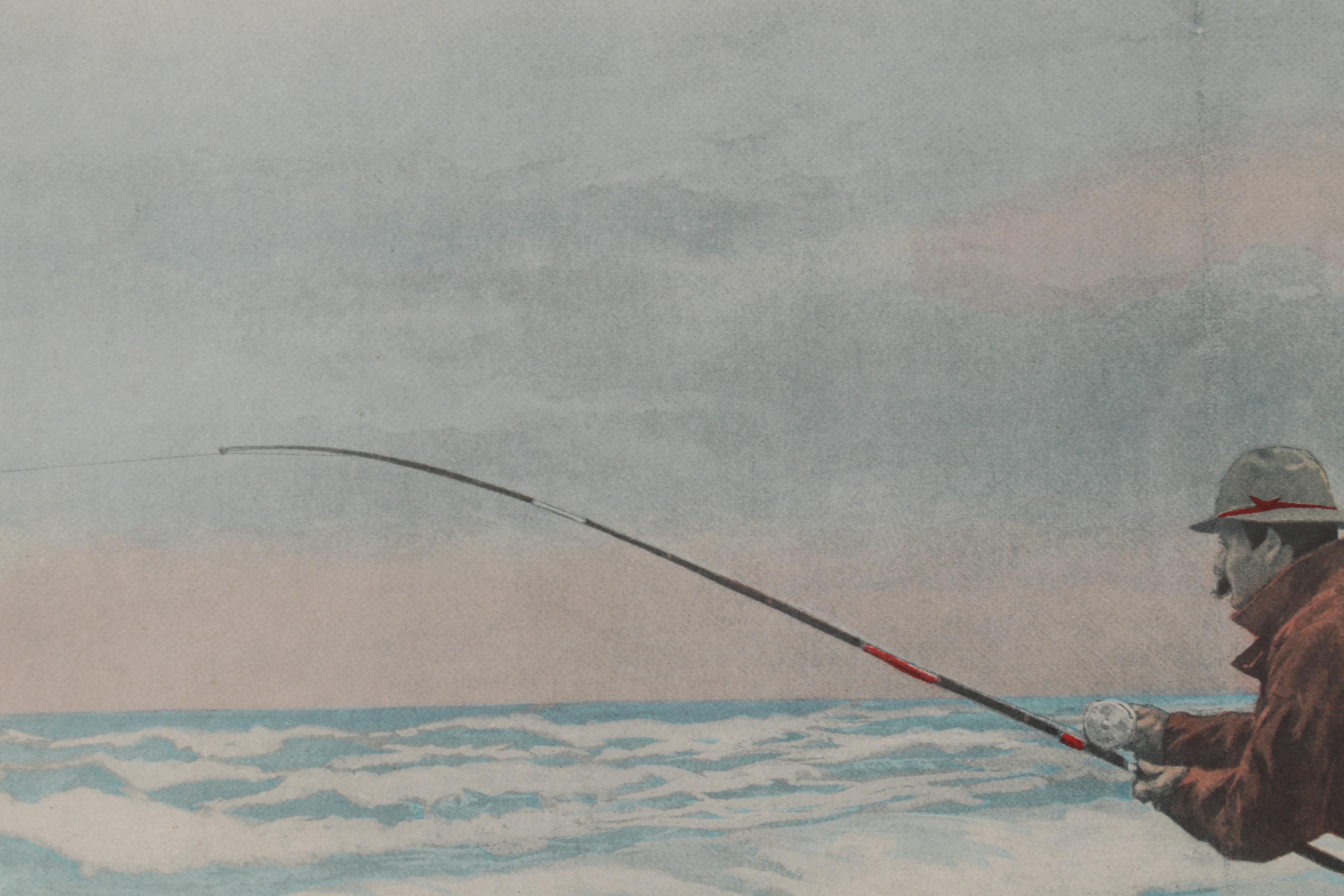 Surf Fishing Hand-Colored Halftone After Arthur B. Frost, Early 20th Century
