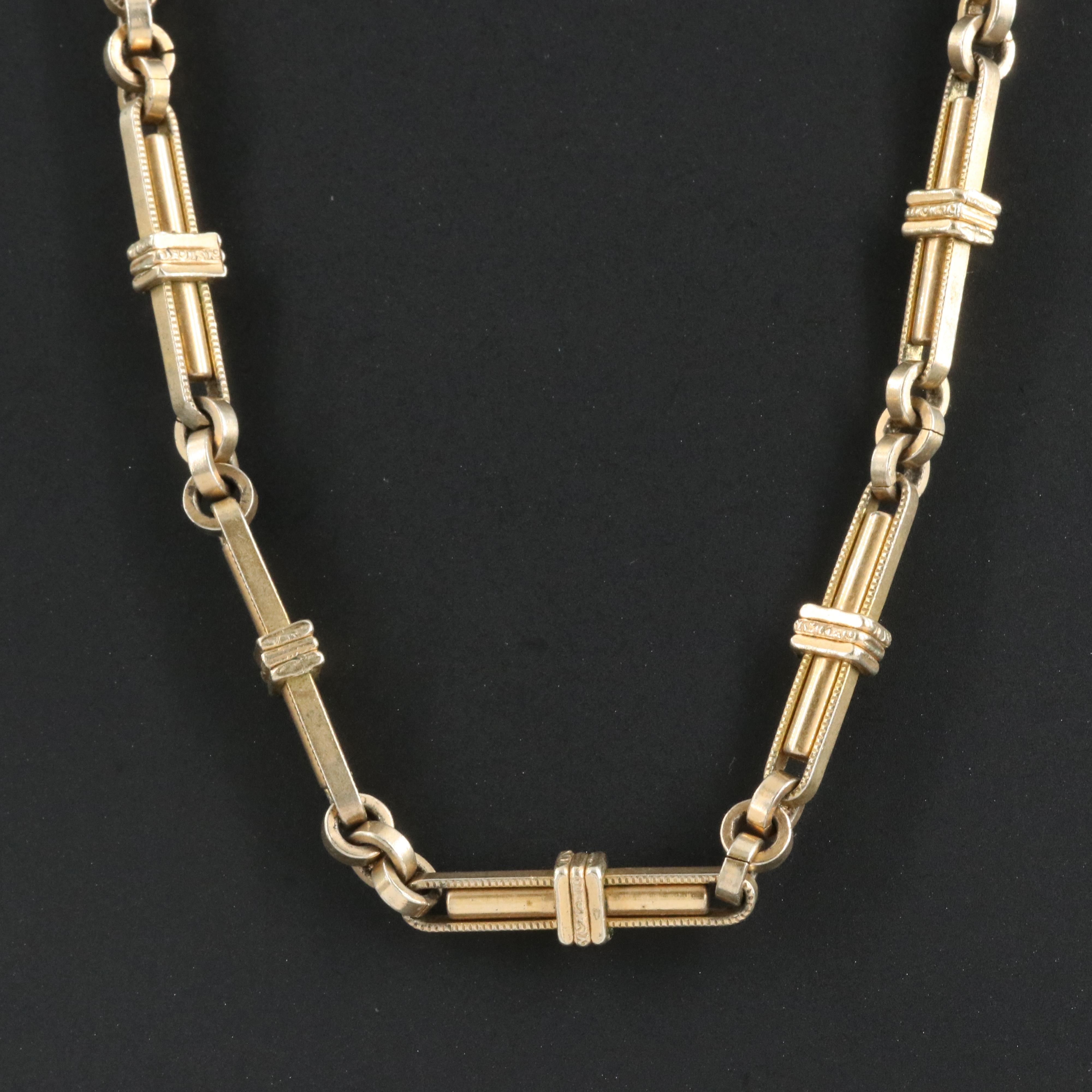 Vintage Fancy Bar Link Necklace
