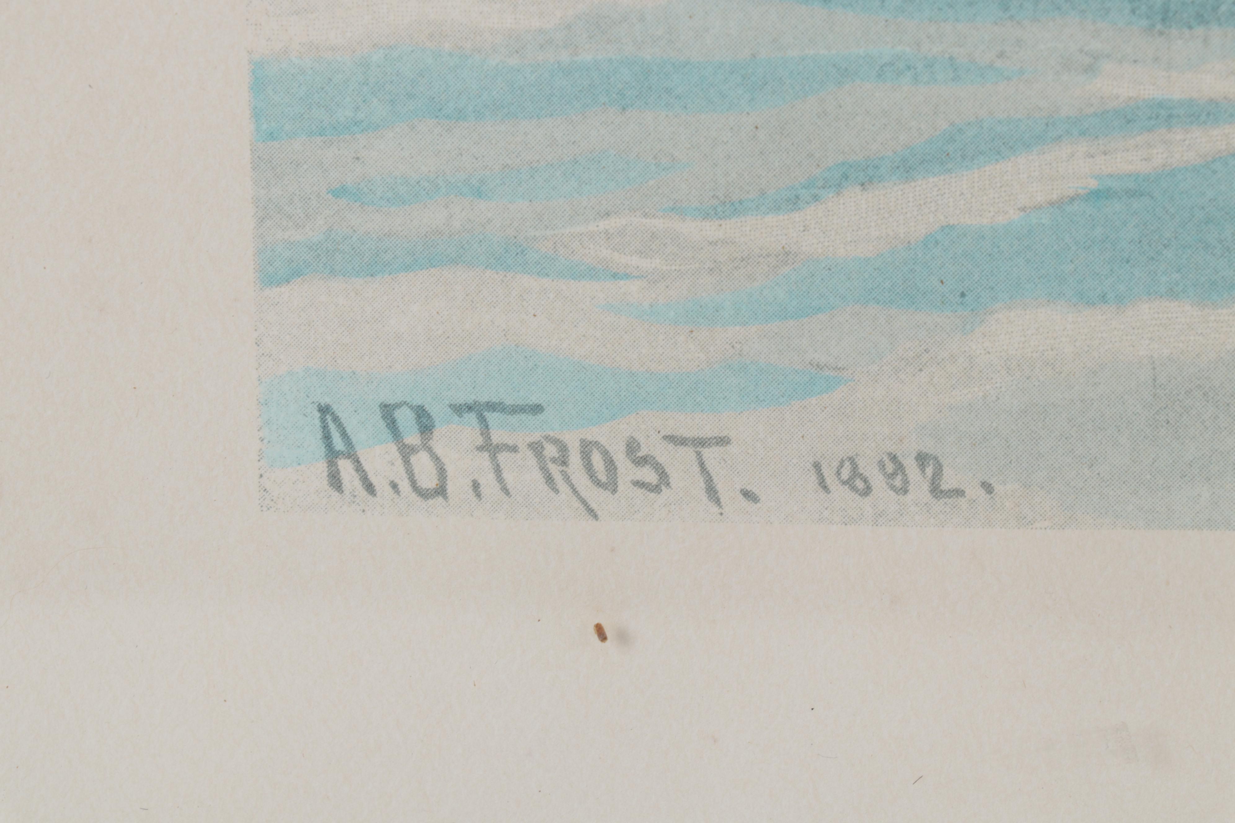 Surf Fishing Hand-Colored Halftone After Arthur B. Frost, Early 20th Century