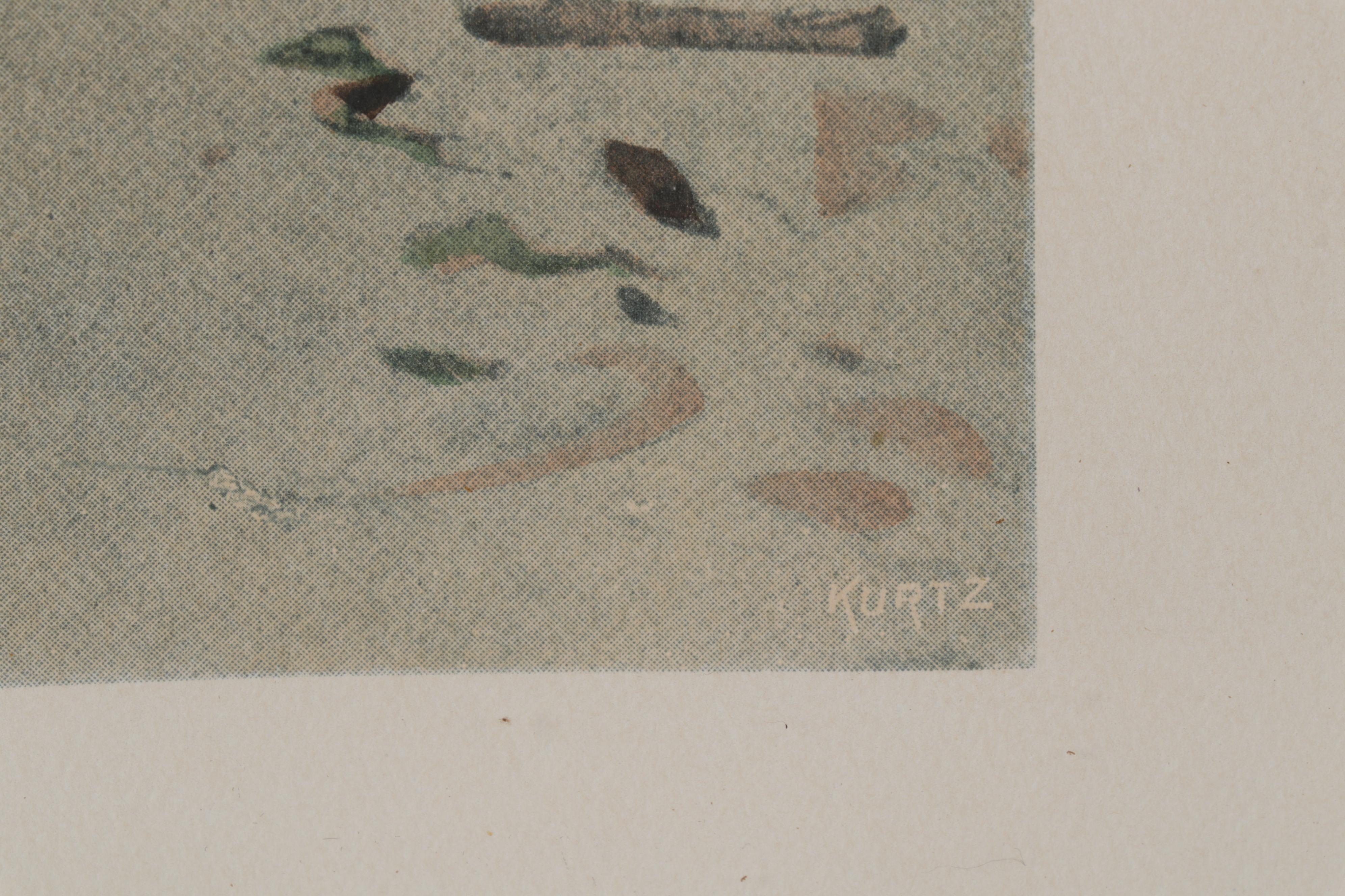 Surf Fishing Hand-Colored Halftone After Arthur B. Frost, Early 20th Century