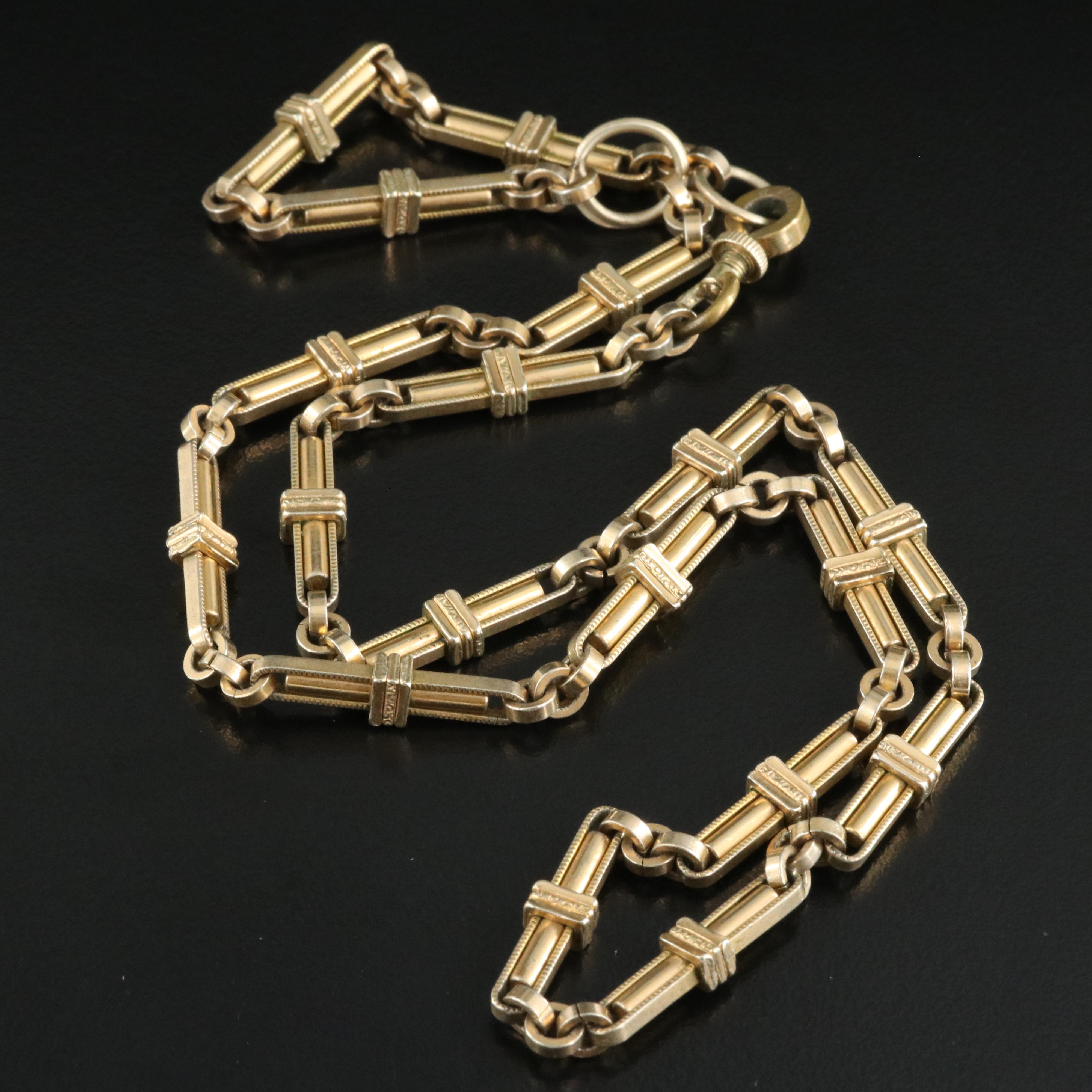 Vintage Fancy Bar Link Necklace