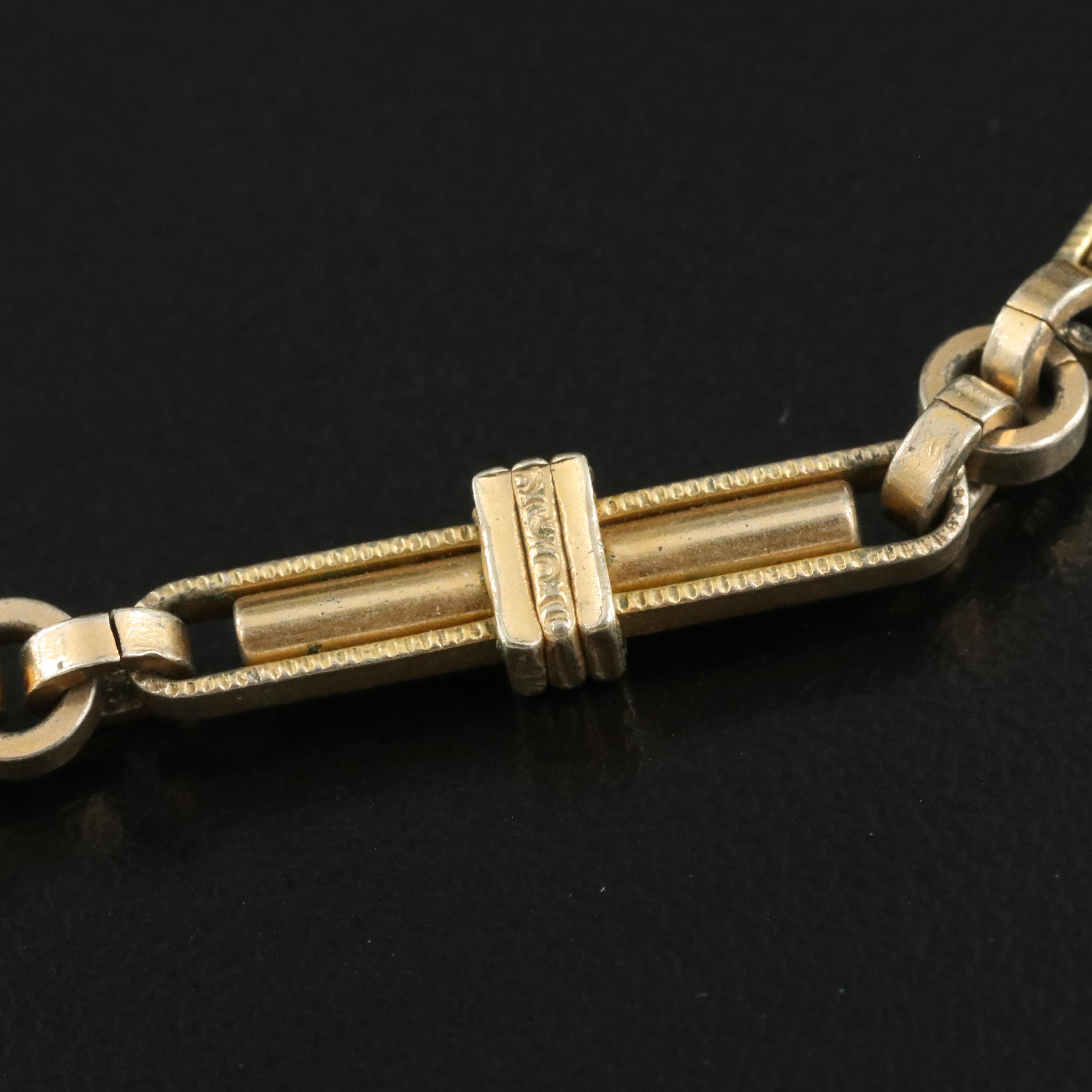 Vintage Fancy Bar Link Necklace
