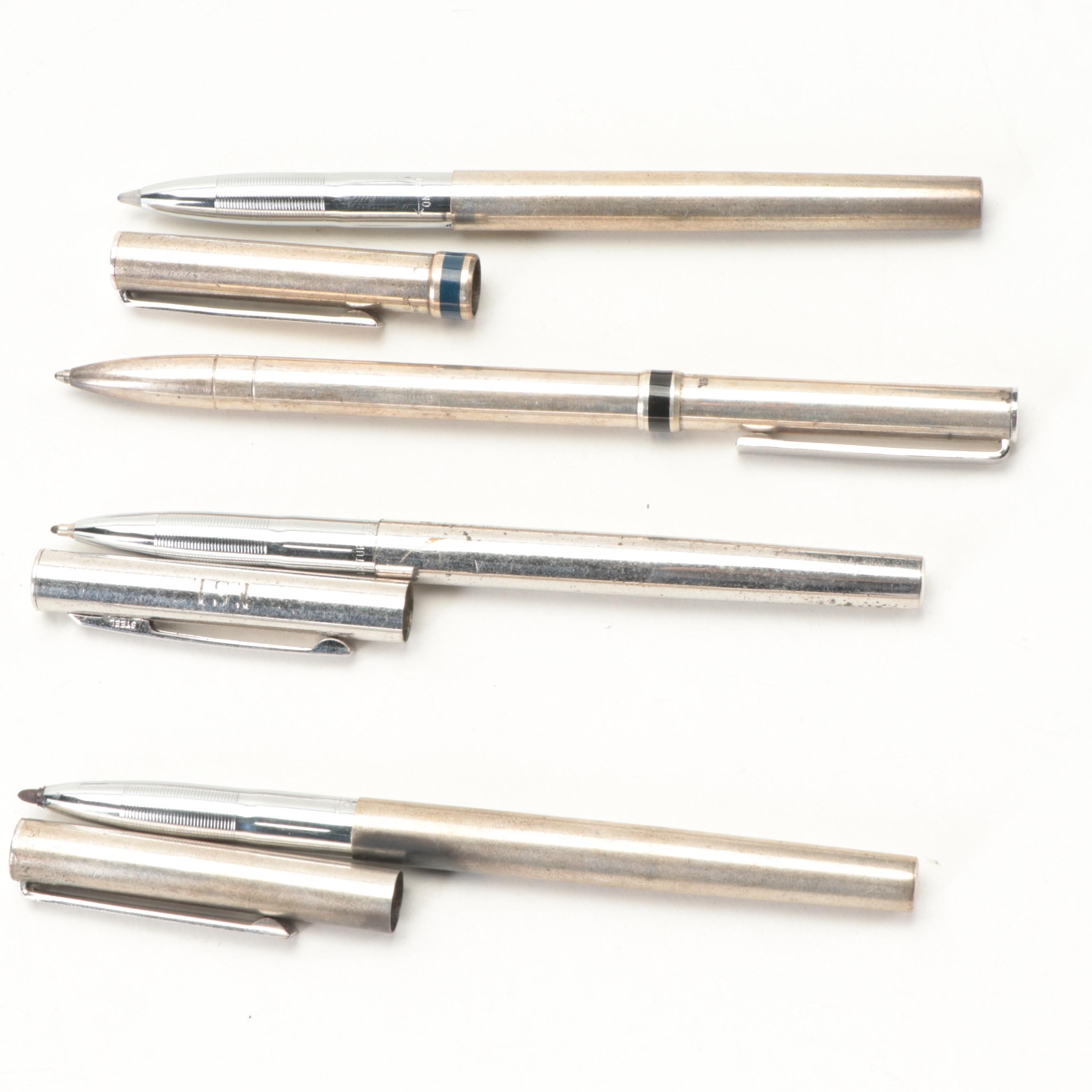 Sheaffer, More Ballpoint, Fountain Pens With 14K Gold Nibs and Sterling Pencil